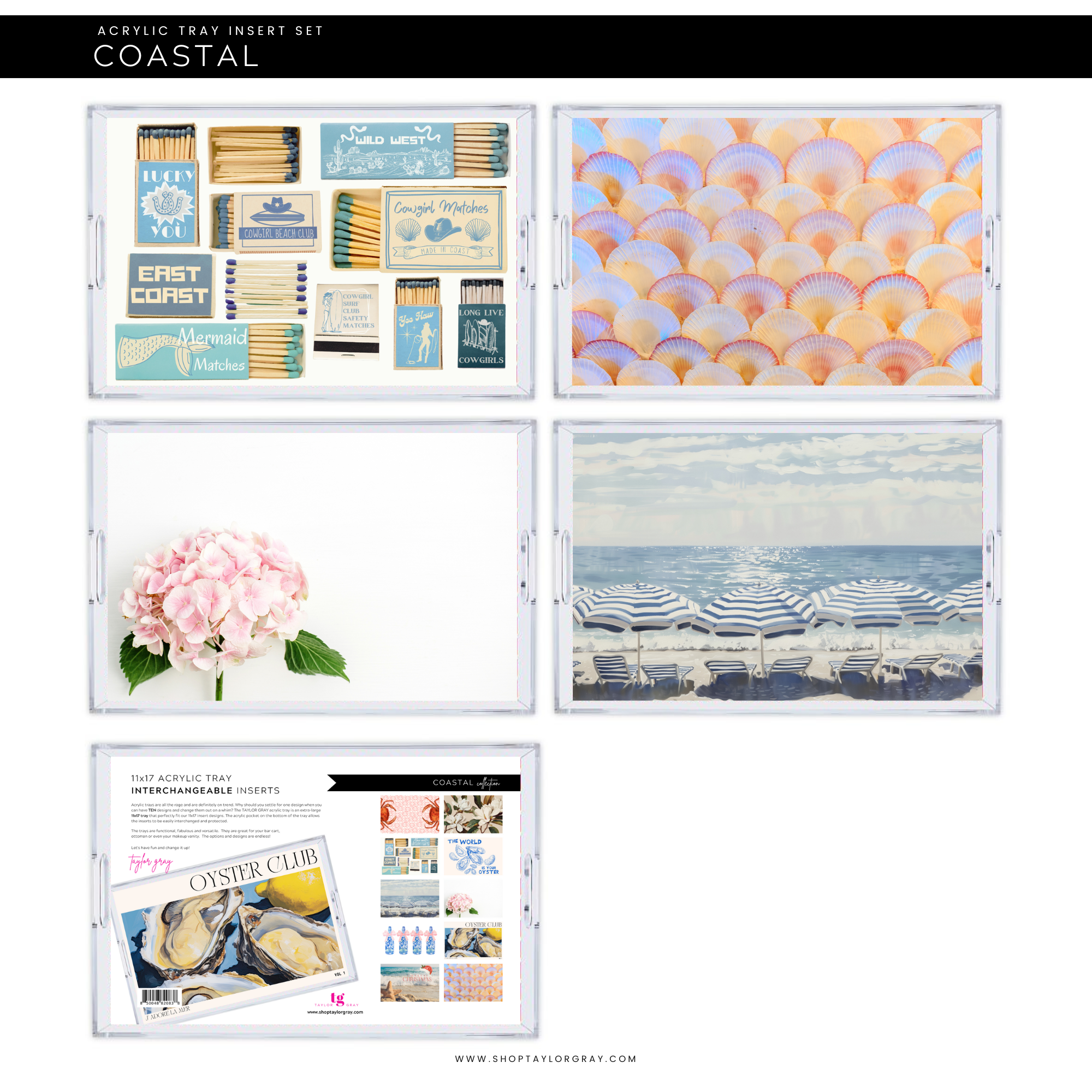 Costal Tray Inserts, 11 x 17, set of 10
