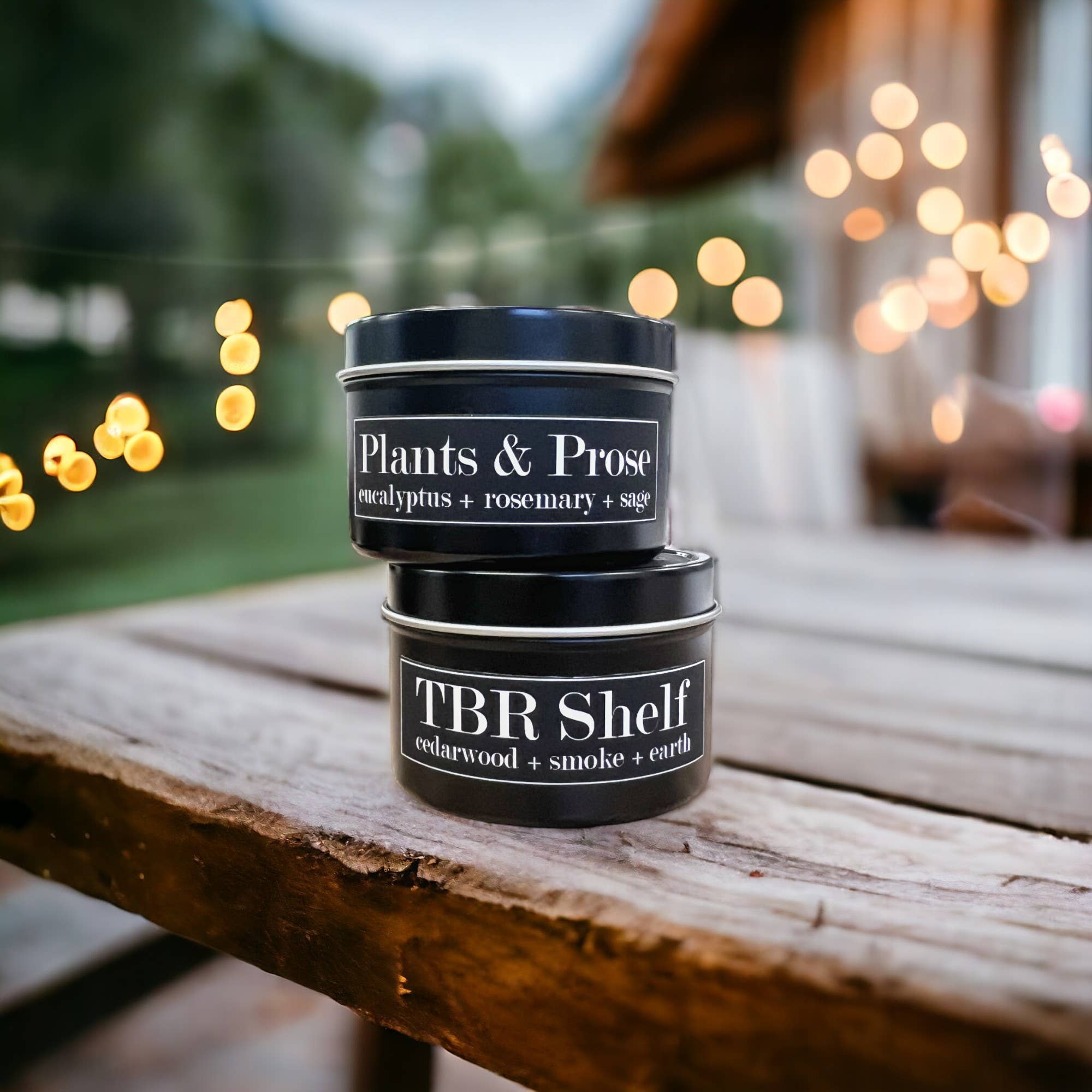 TBR Shelf Soy Candle (4 oz) - Cedarwood + Amber + Smoke