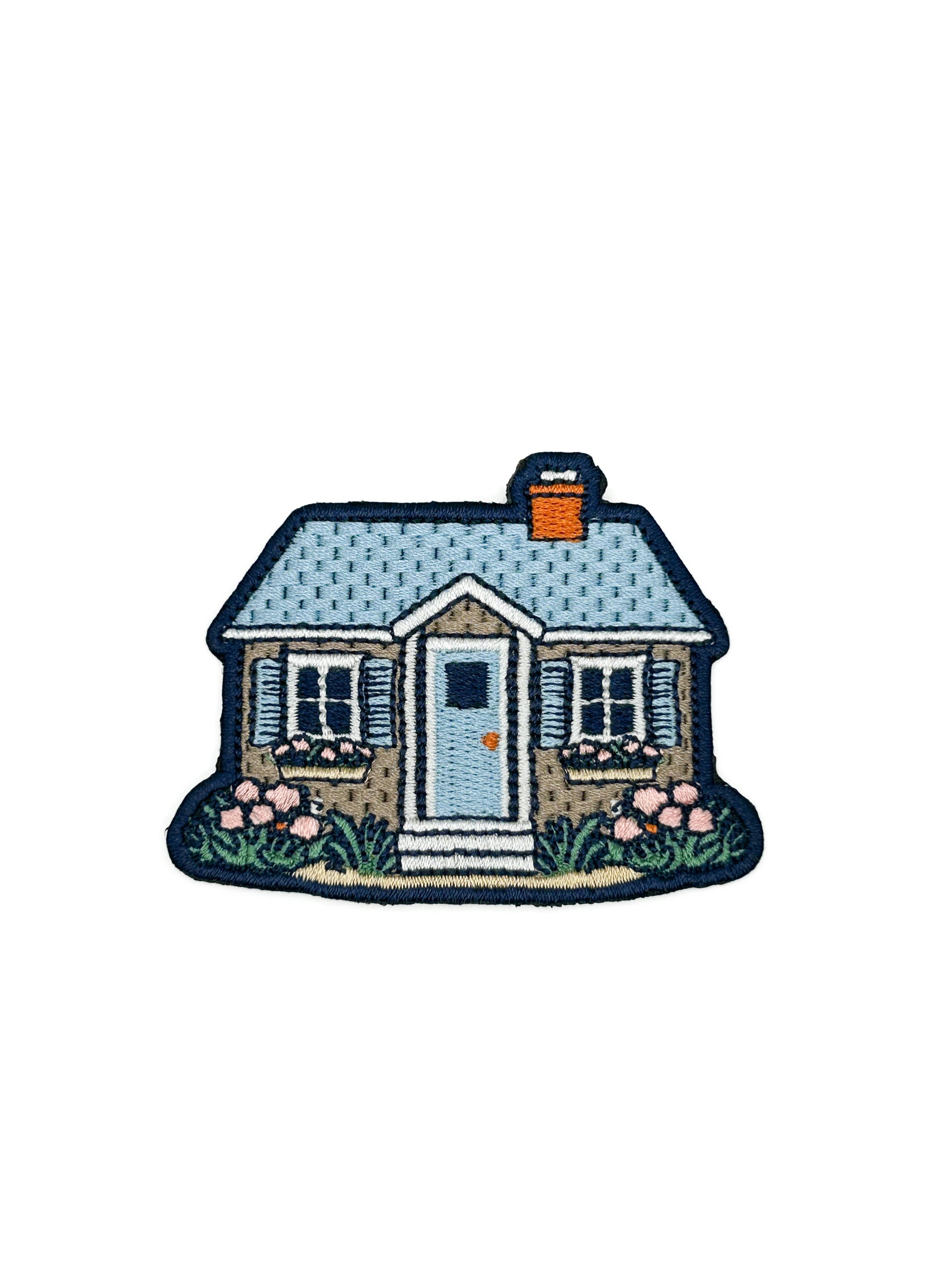 Embroidered Cottage House Iron-On Patch
