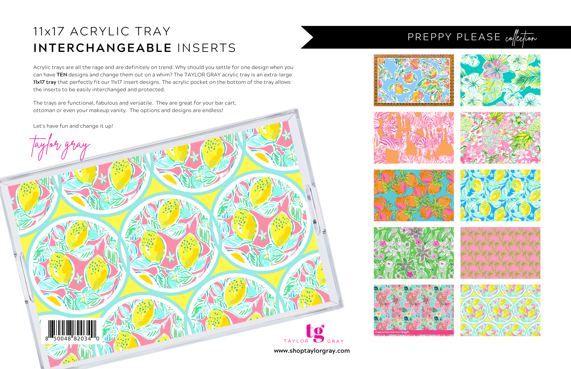 Preppy Please Tray Inserts Vol 1 - 11 x 17, set of 10