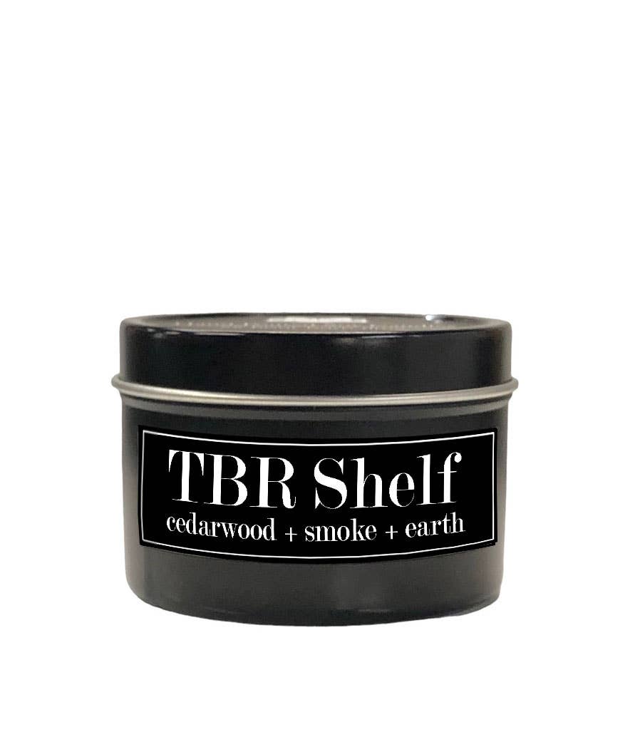 TBR Shelf Soy Candle (4 oz) - Cedarwood + Amber + Smoke