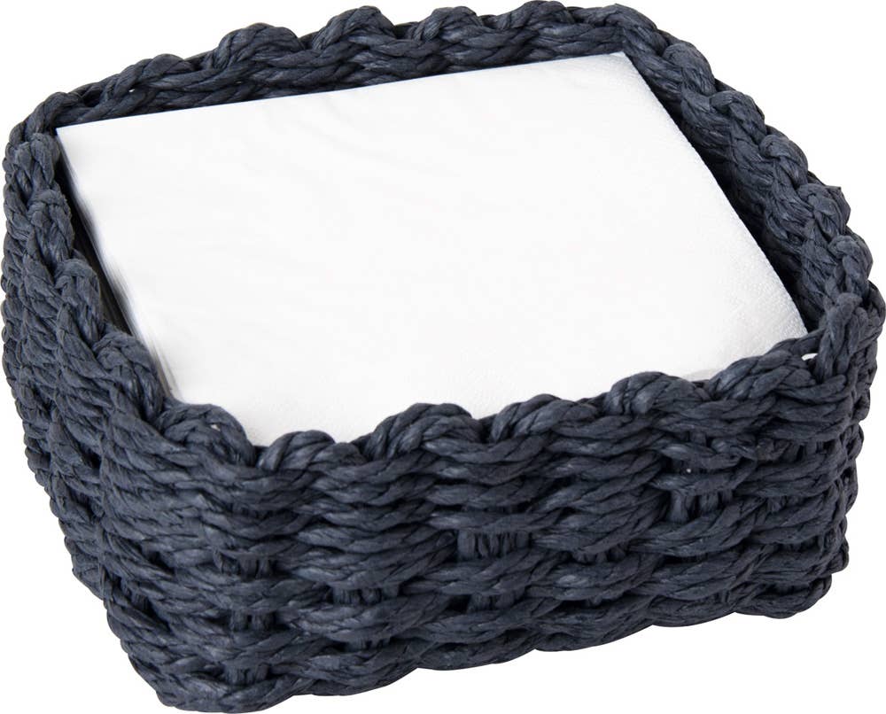 Woven Napkin Caddy - Nautical Navy