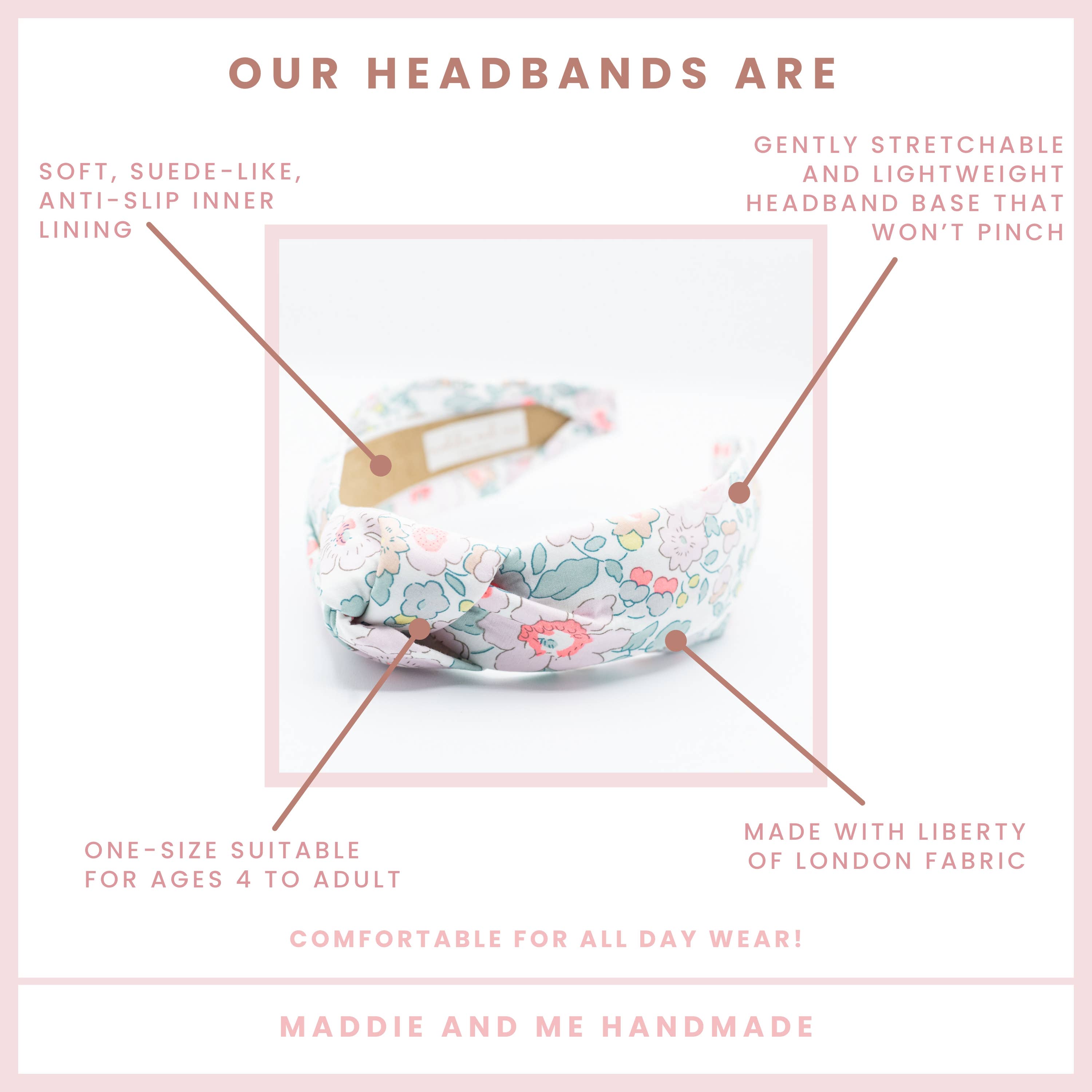 Flower Knotted Spring Headband Made with Liberty Fabric