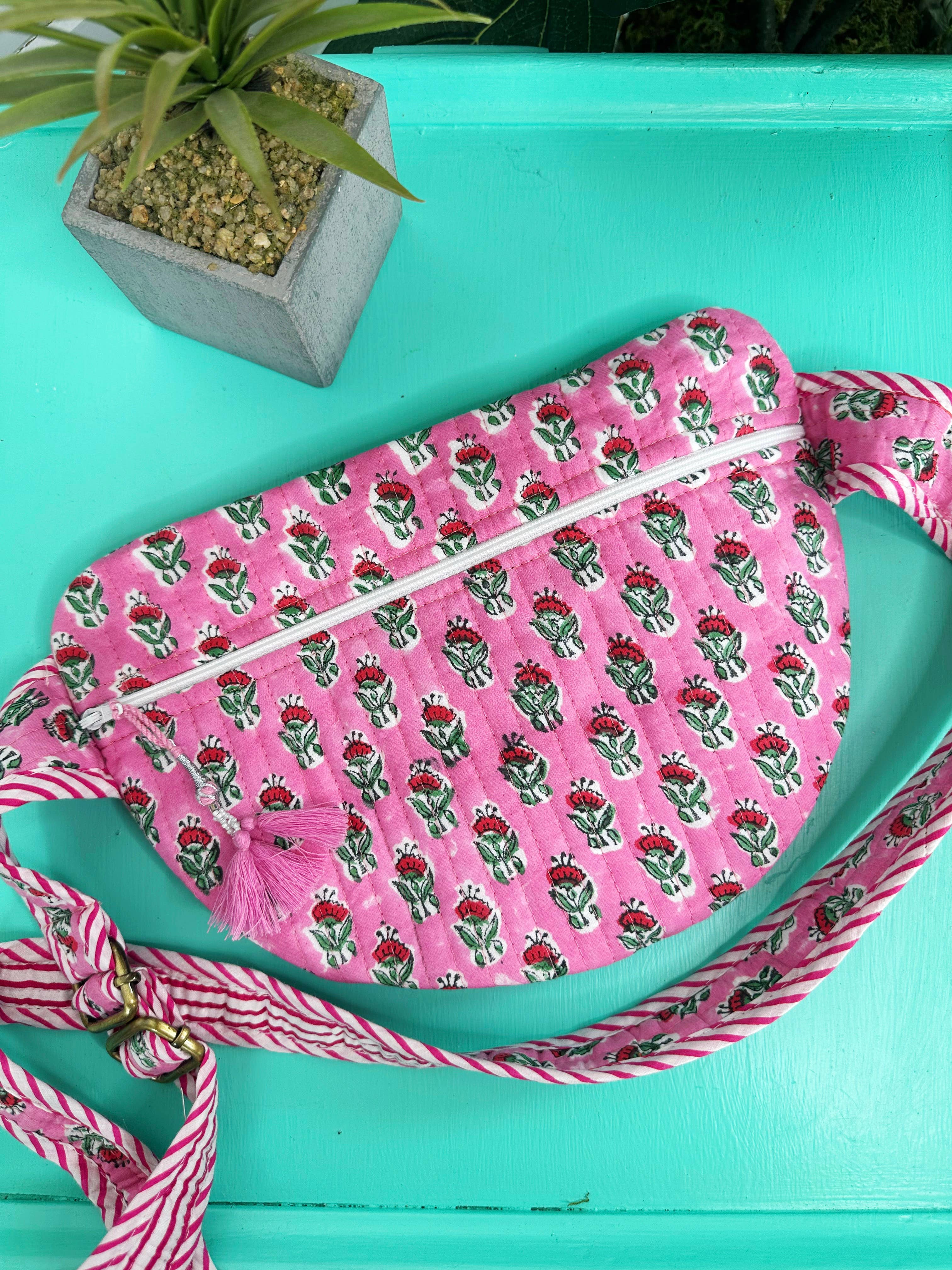 Quilted Crossbody Block Print