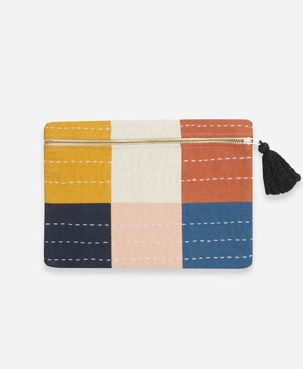 Checkered Pouch - Cobalt