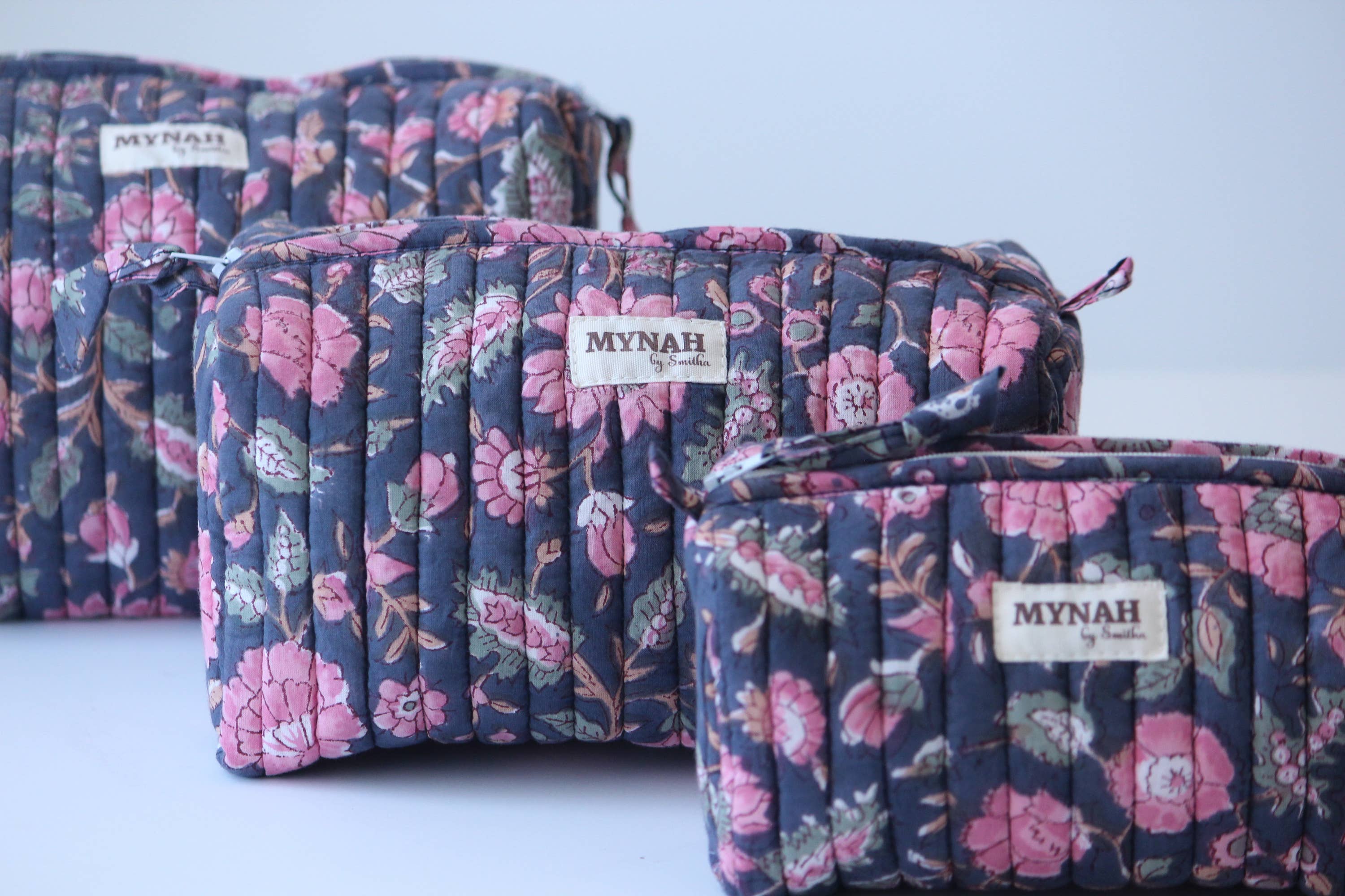 Indian Rose Garden Print Travel Cosmetic Bag S/3