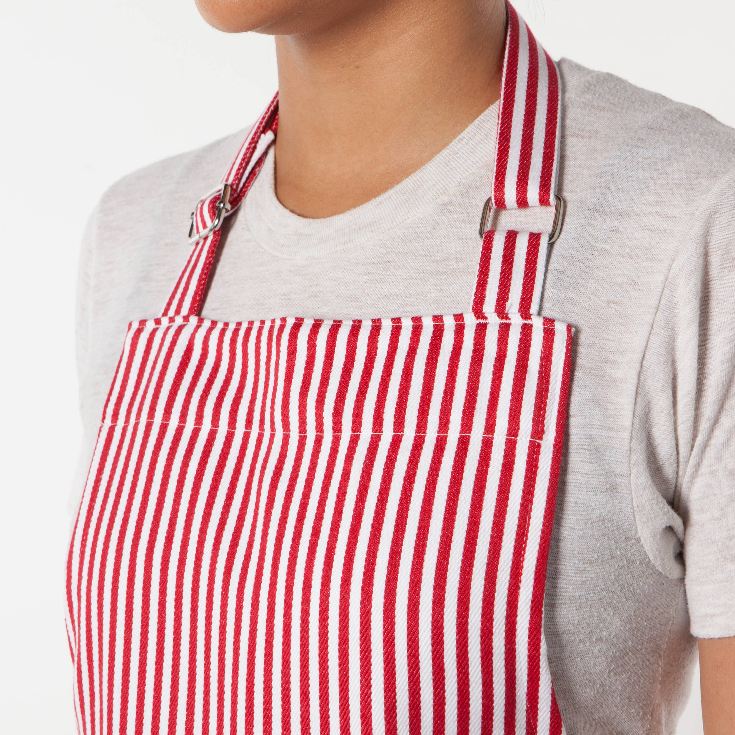 Narrow Red Stripe Chef Apron