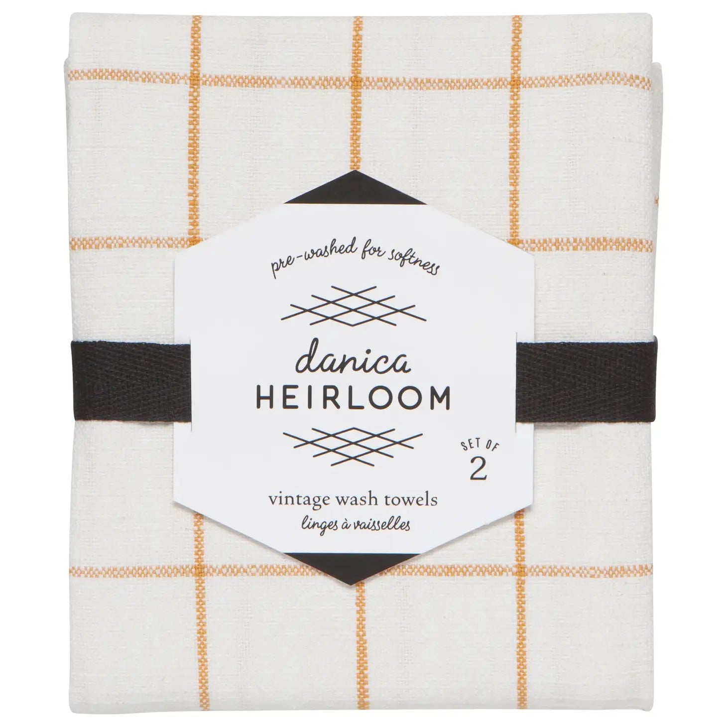 Ochre Vintage Wash Dishtowels S/2