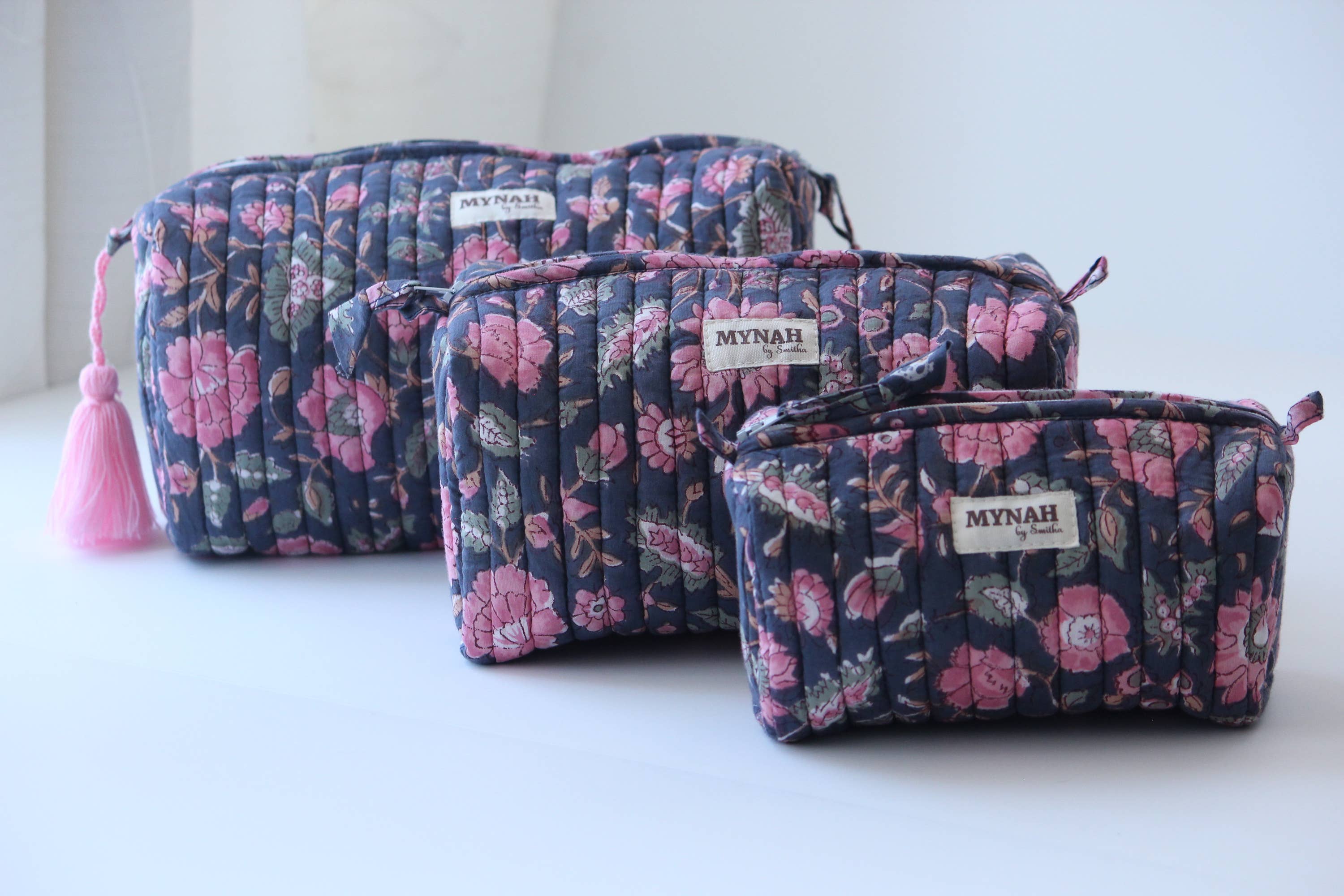 Indian Rose Garden Print Travel Cosmetic Bag S/3
