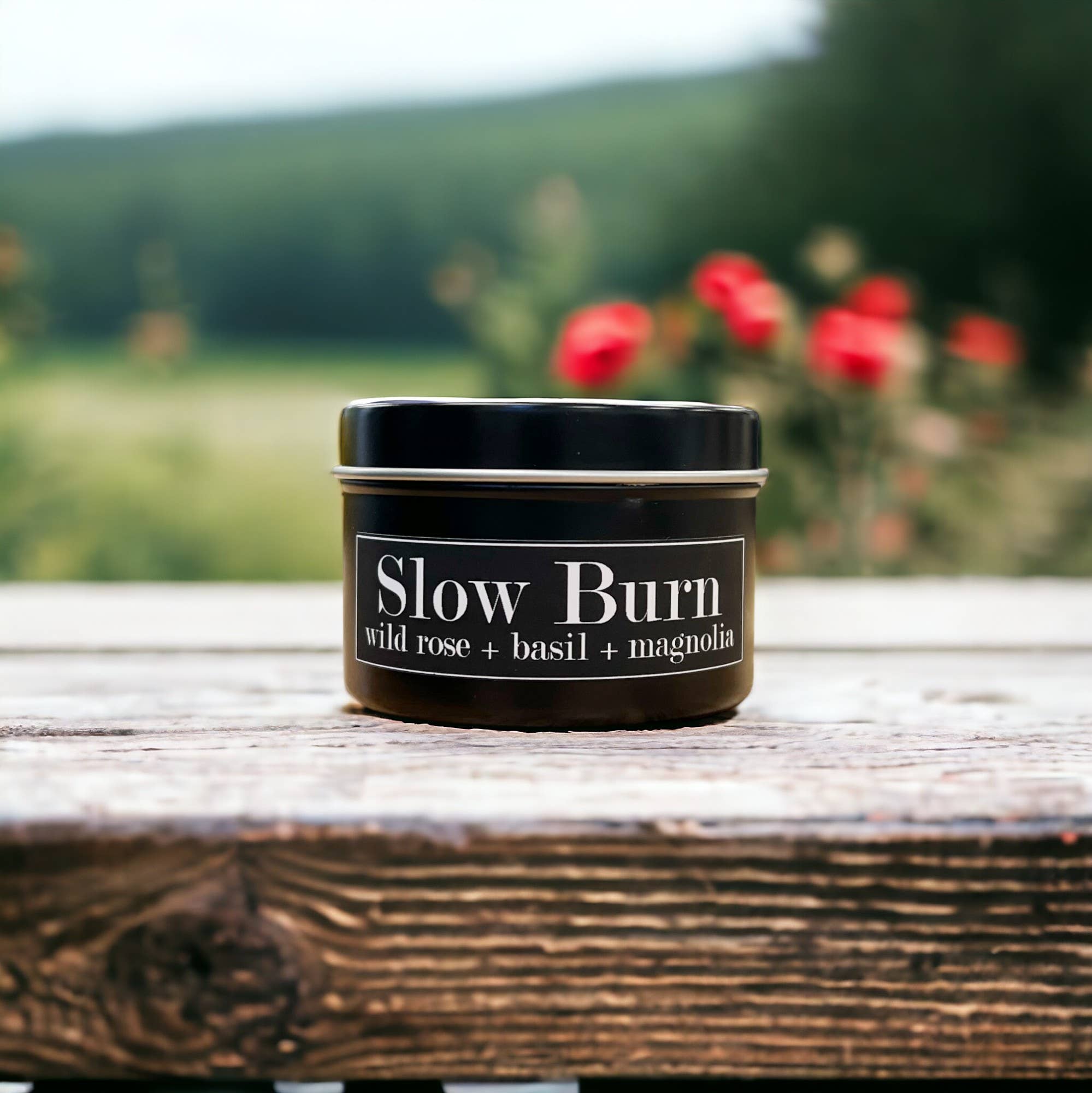 Slow Burn Soy Candle (4oz) - Wild Rose + Basil + Magnolia