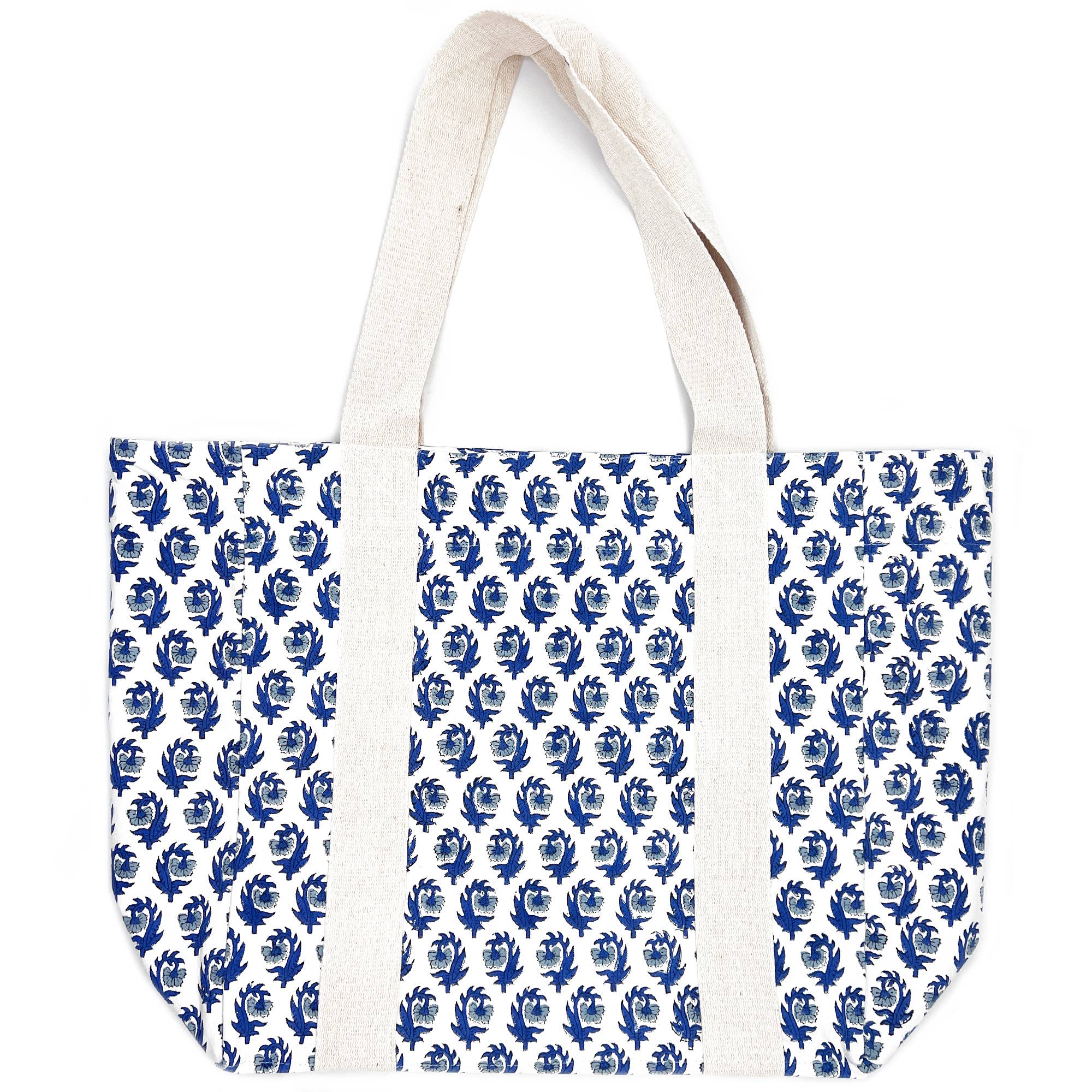 Captivating Blooms Block Printed Canvas Bag