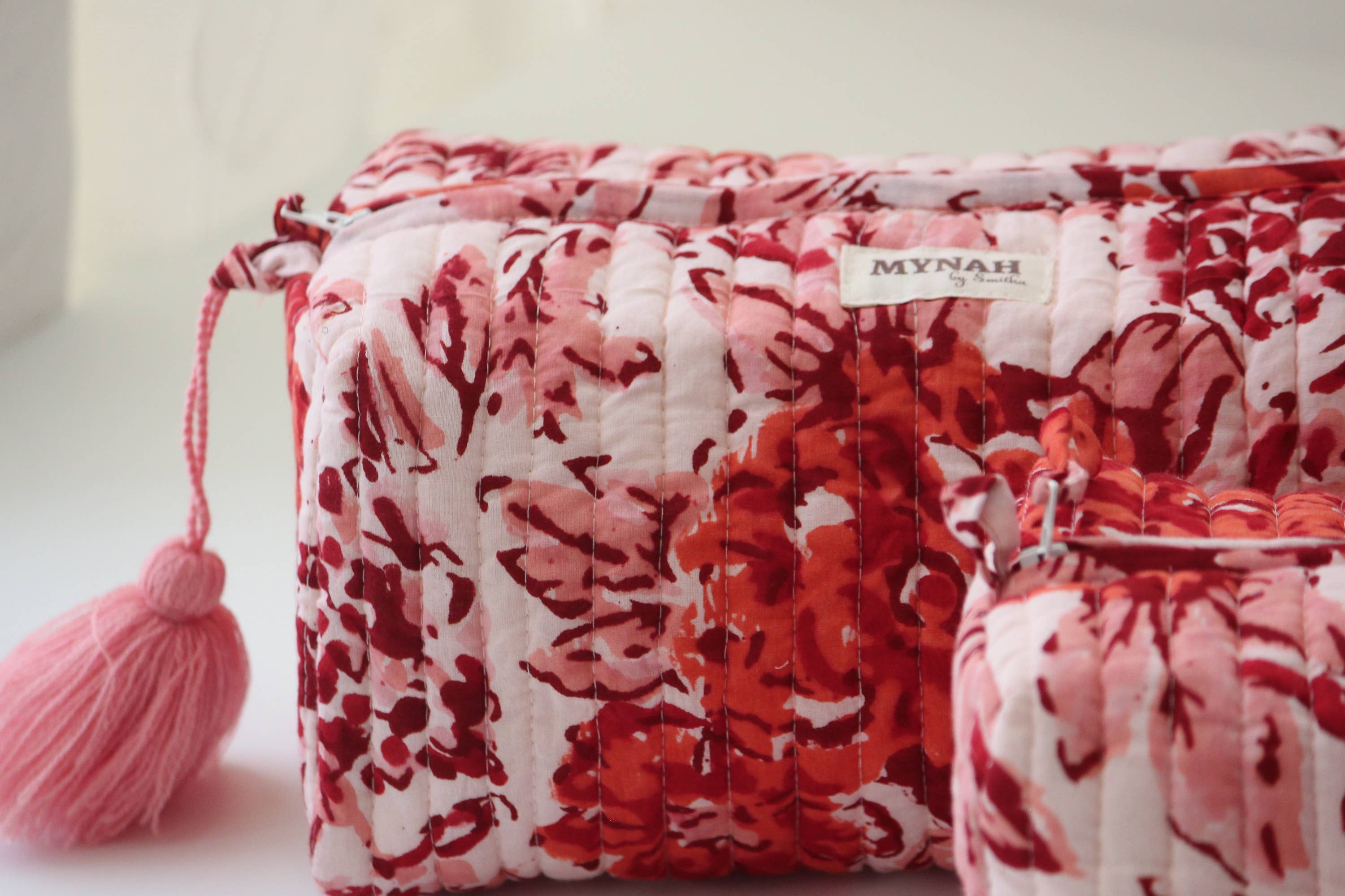 Terracotta Floral Travel Cosmetic Bag