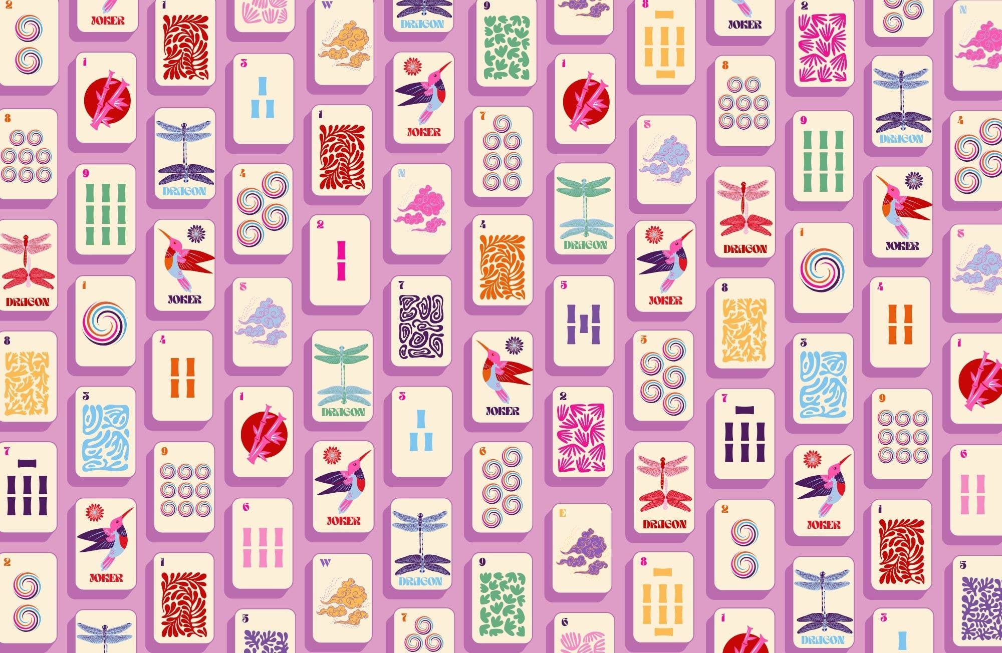 Mahjong Madness Tray Inserts Vol 1, 11 x 17, set of 10