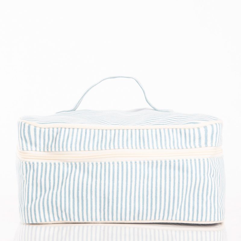 Stripes Train Case - Clear Sky