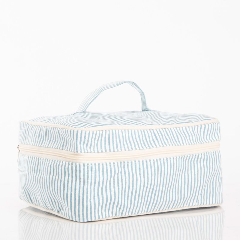 Stripes Train Case - Clear Sky