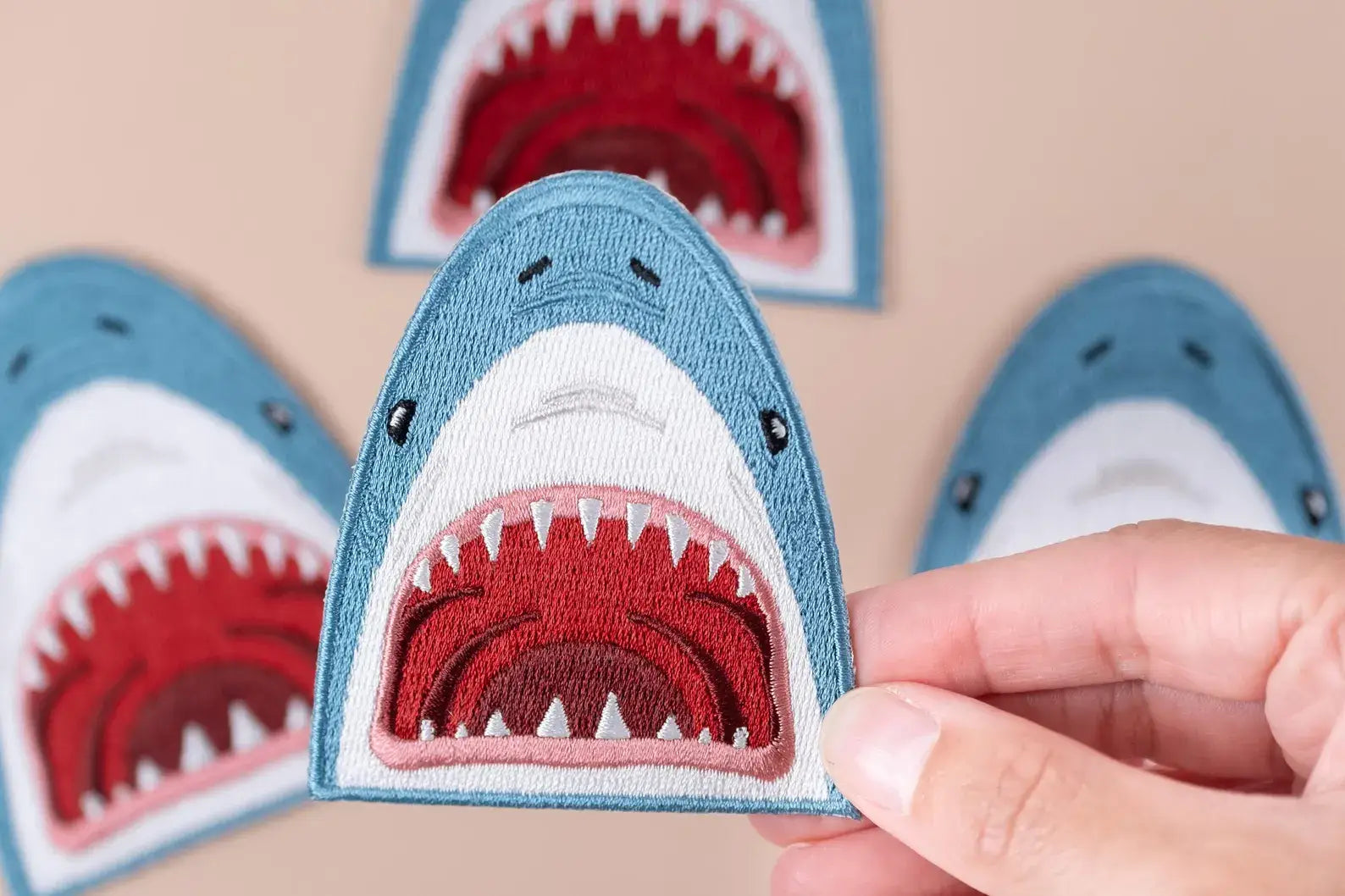 Shark Face Iron-On Patch