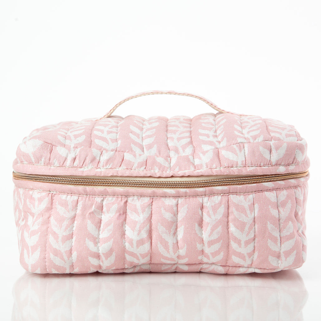 Block Print Train Case - Pink