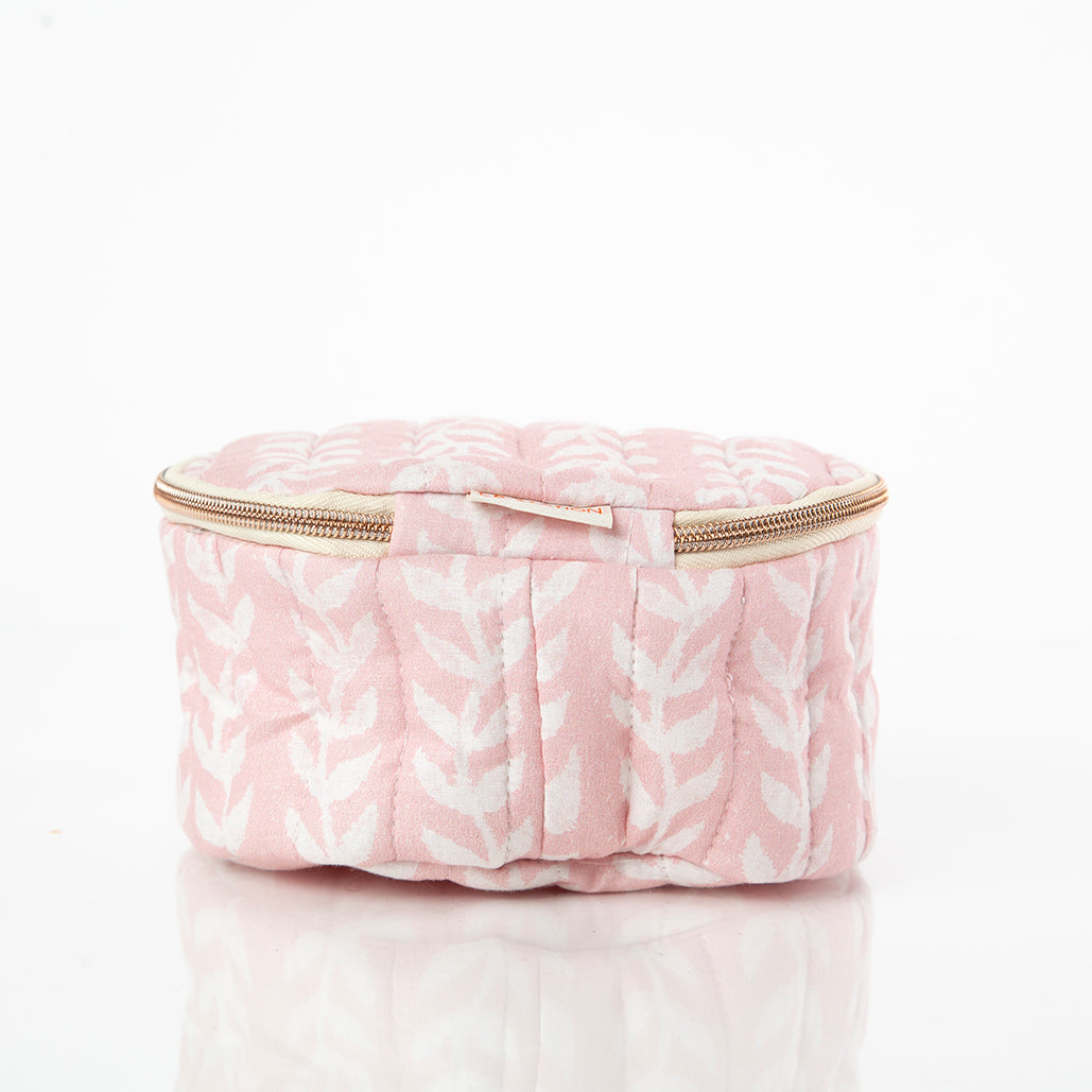 Block Print Round Case - Pink