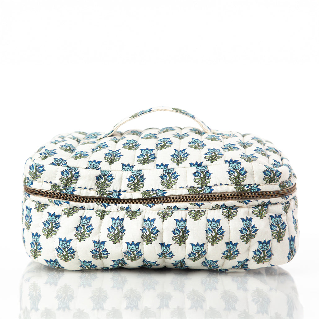 Block Print Train Case - Blue