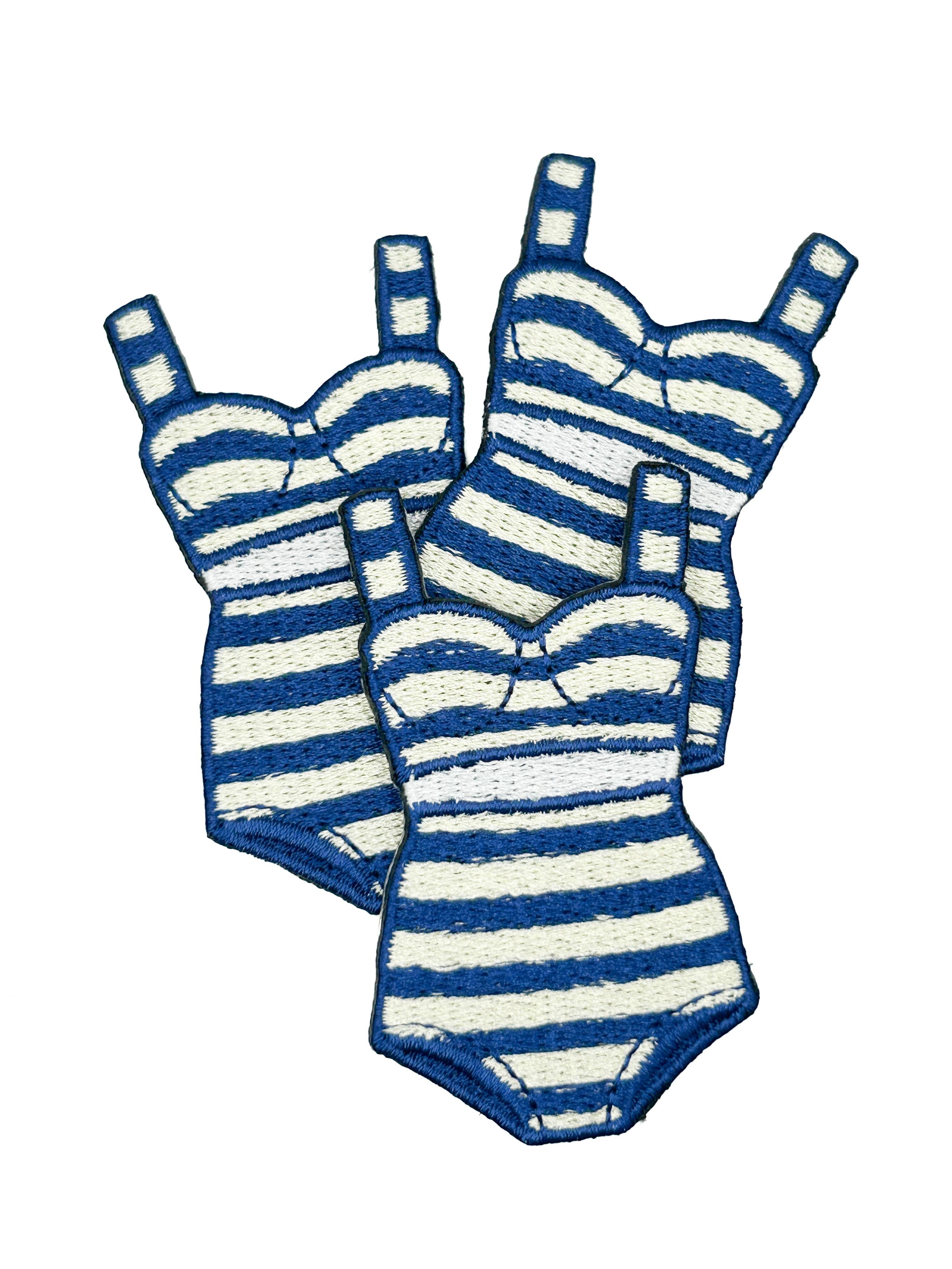 Retro Striped Swimsuit Iron-On Patch