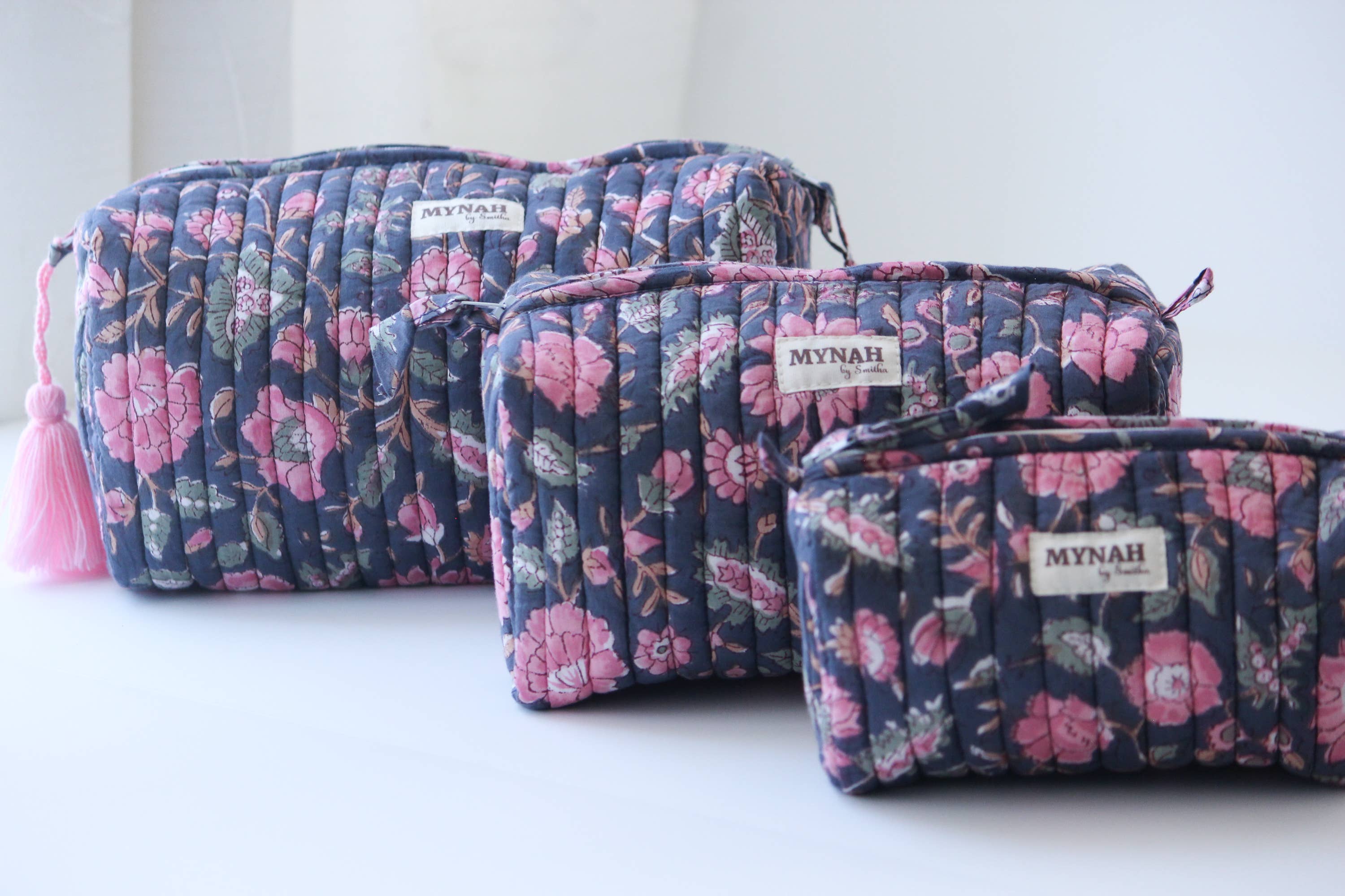 Indian Rose Garden Print Travel Cosmetic Bag S/3