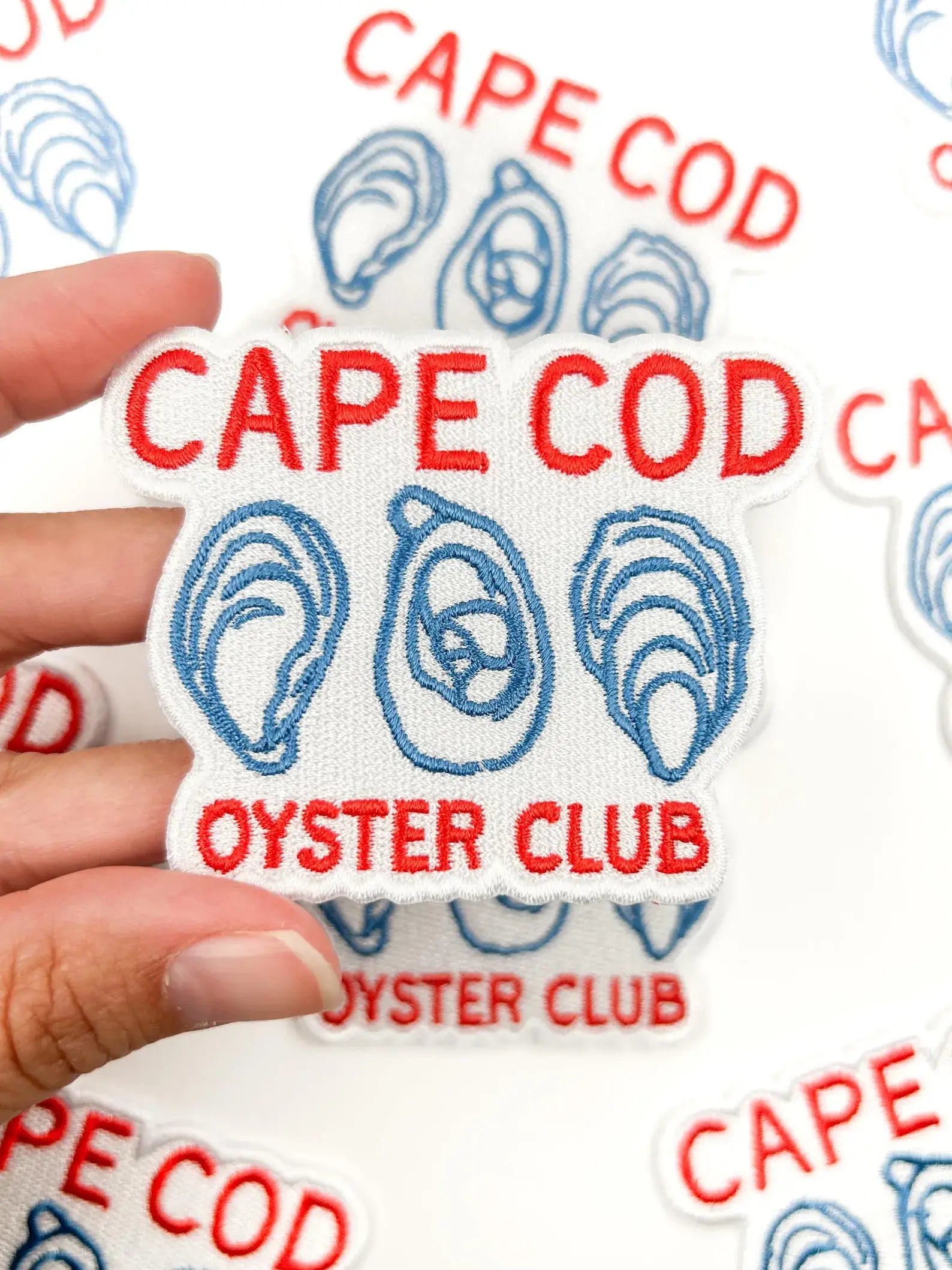Cape Cod Oyster Club Patch – Coastal Embroidered Iron On