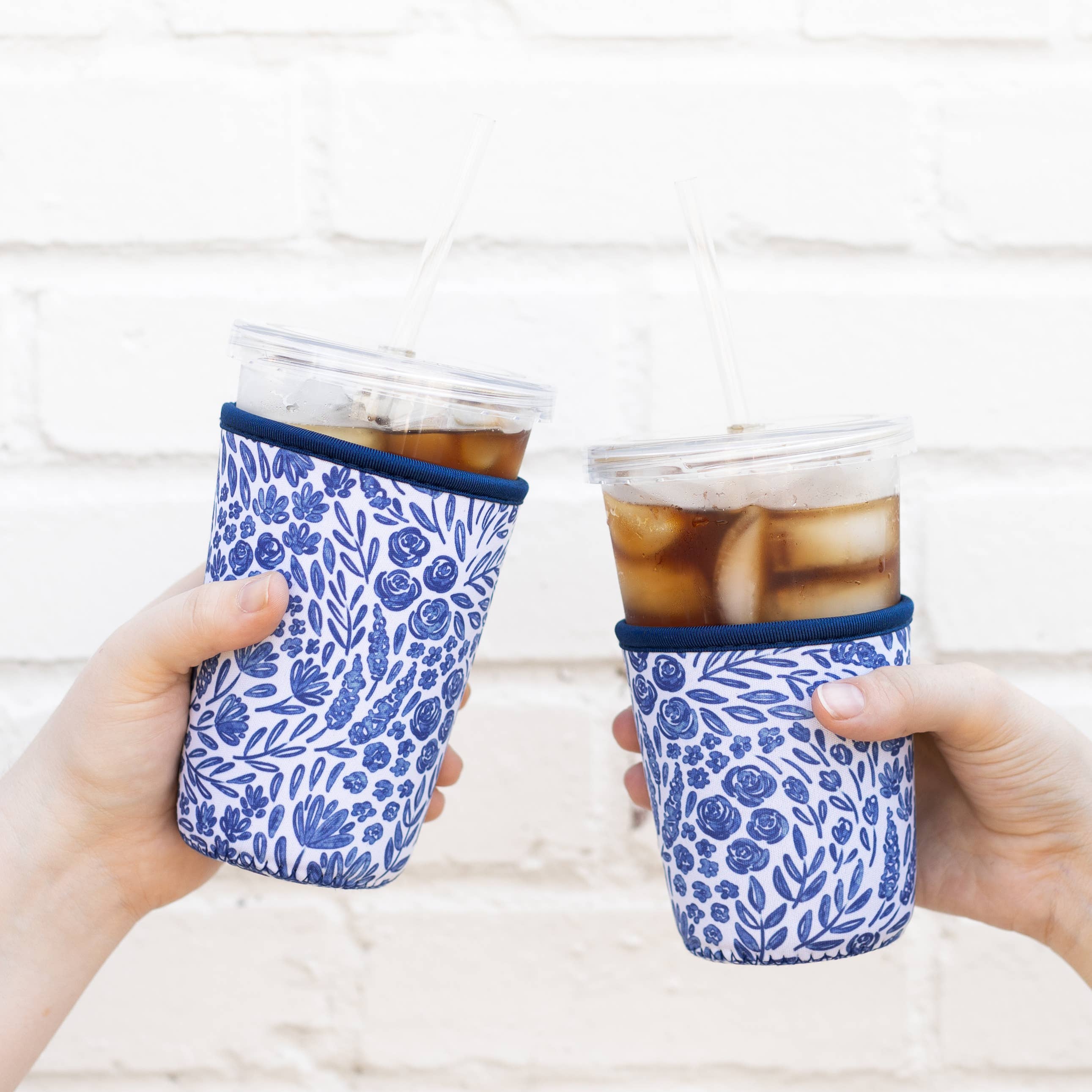 Porcelain Floral Drink Sleeve, Iced Coffee, Drink Cover