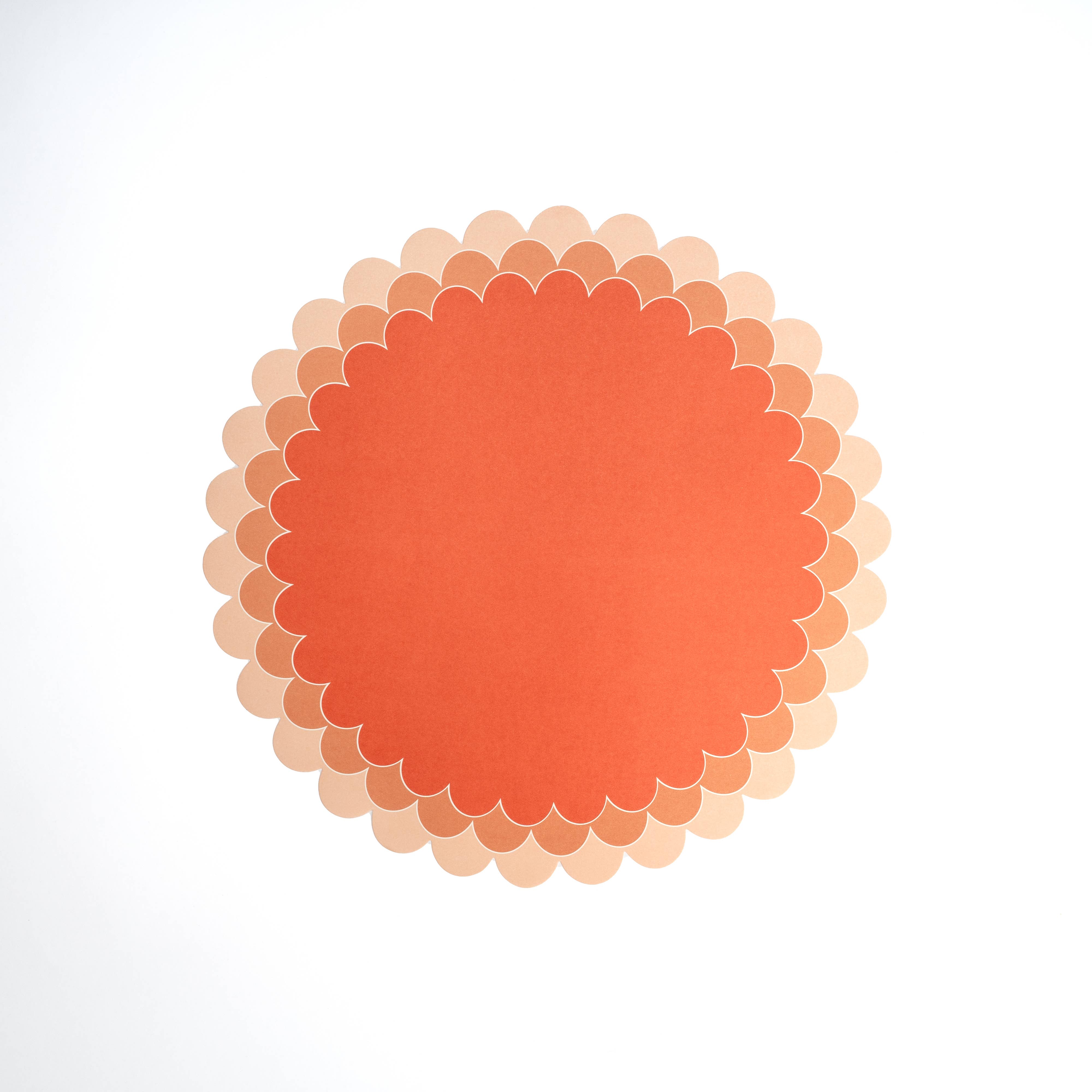 Coral Ombre Scallop Paper Placemats