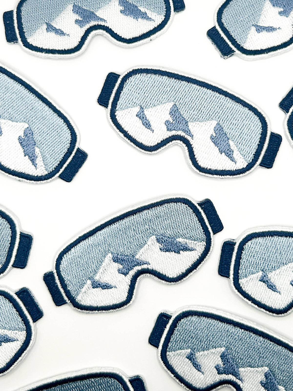Ski Goggles with Mountains Embroidered Iron-On Patch Snow