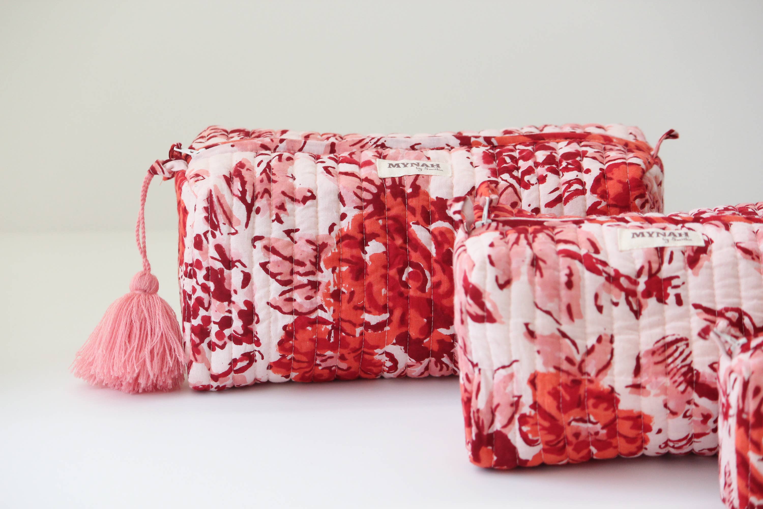 Terracotta Floral Travel Cosmetic Bag