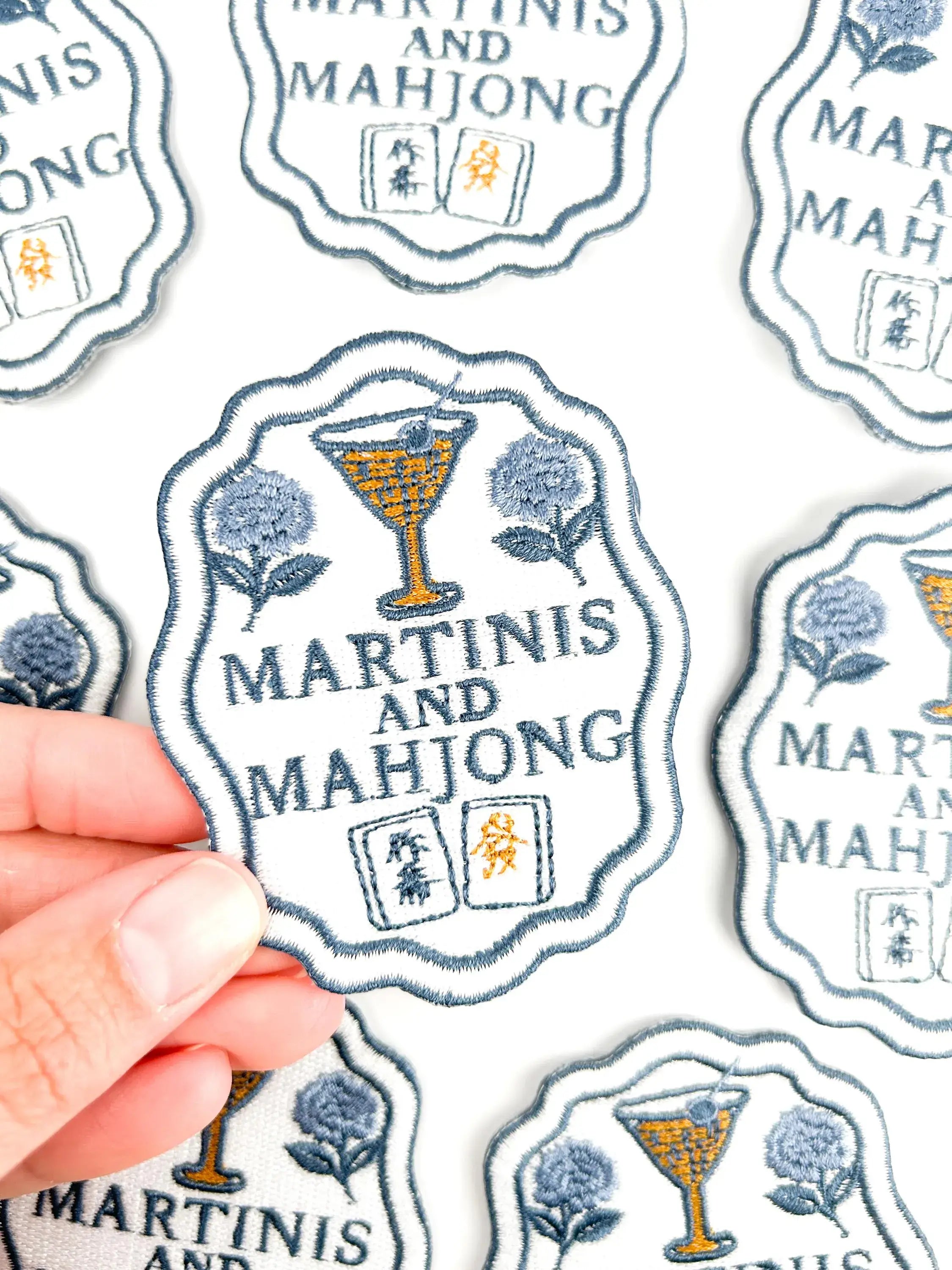 Martinis and Mahjong Iron-On Patch