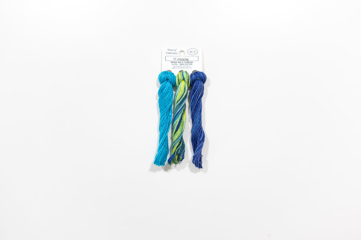 Aquatic - Cotton Perle #5 Thread Set (3 Mini Skeins)
