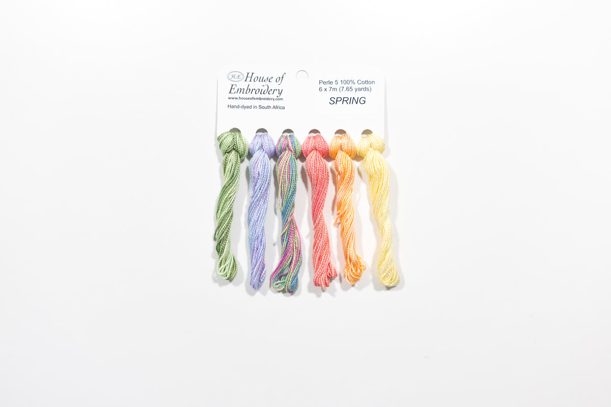Spring - Cotton Perle #5 Thread Set (5 Mini Skeins)