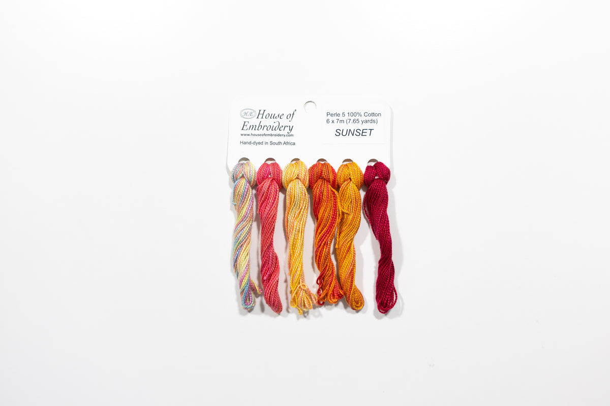 Sunset - Cotton Perle #5 Thread Set (5 Mini Skeins)