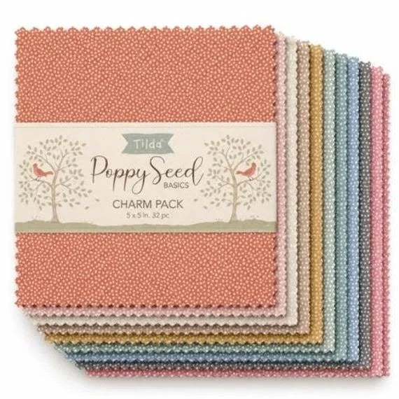 Tilda - Poppy Seed Charm Pack, 5" Squares