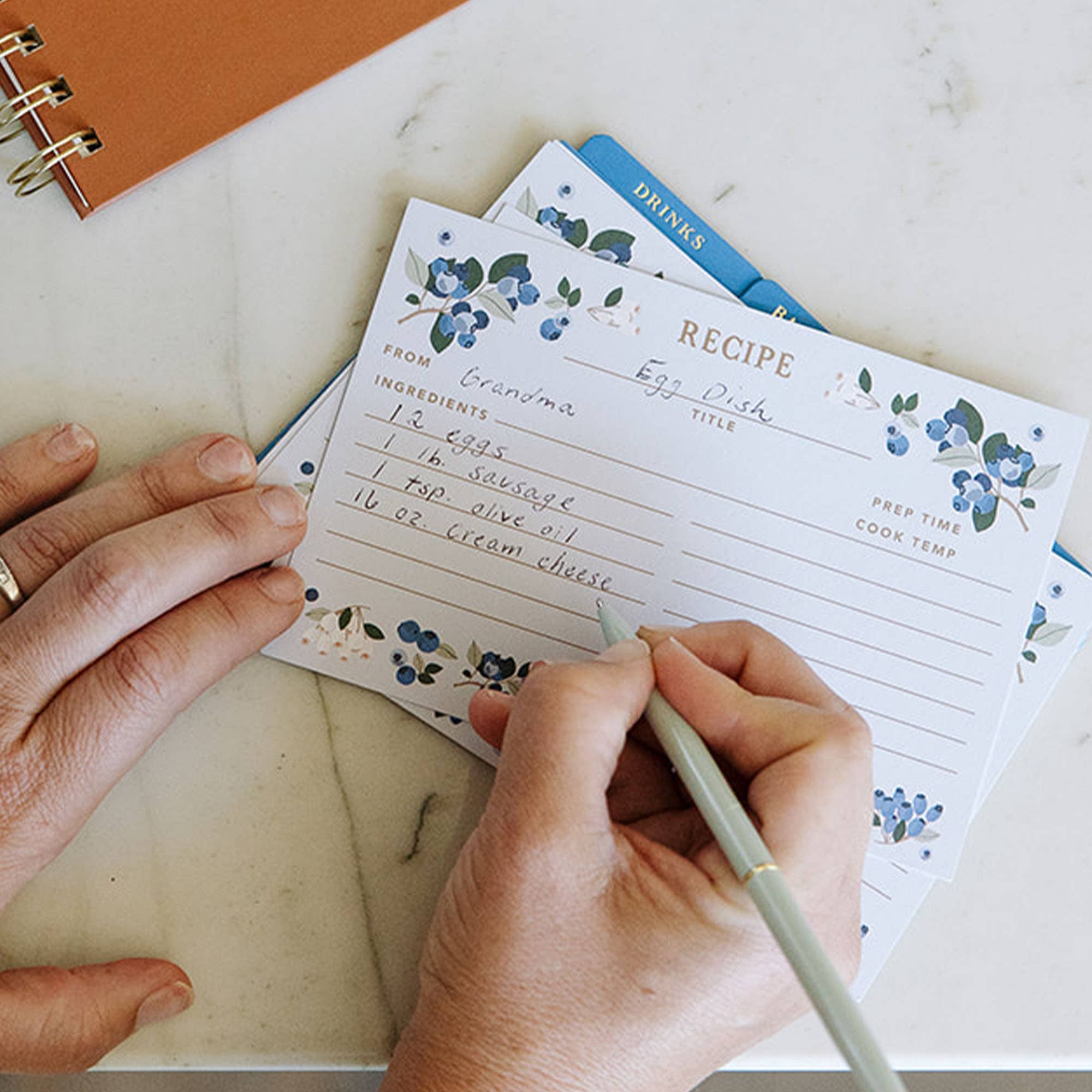 Blueberry Field Recipe Cards - Set of 50