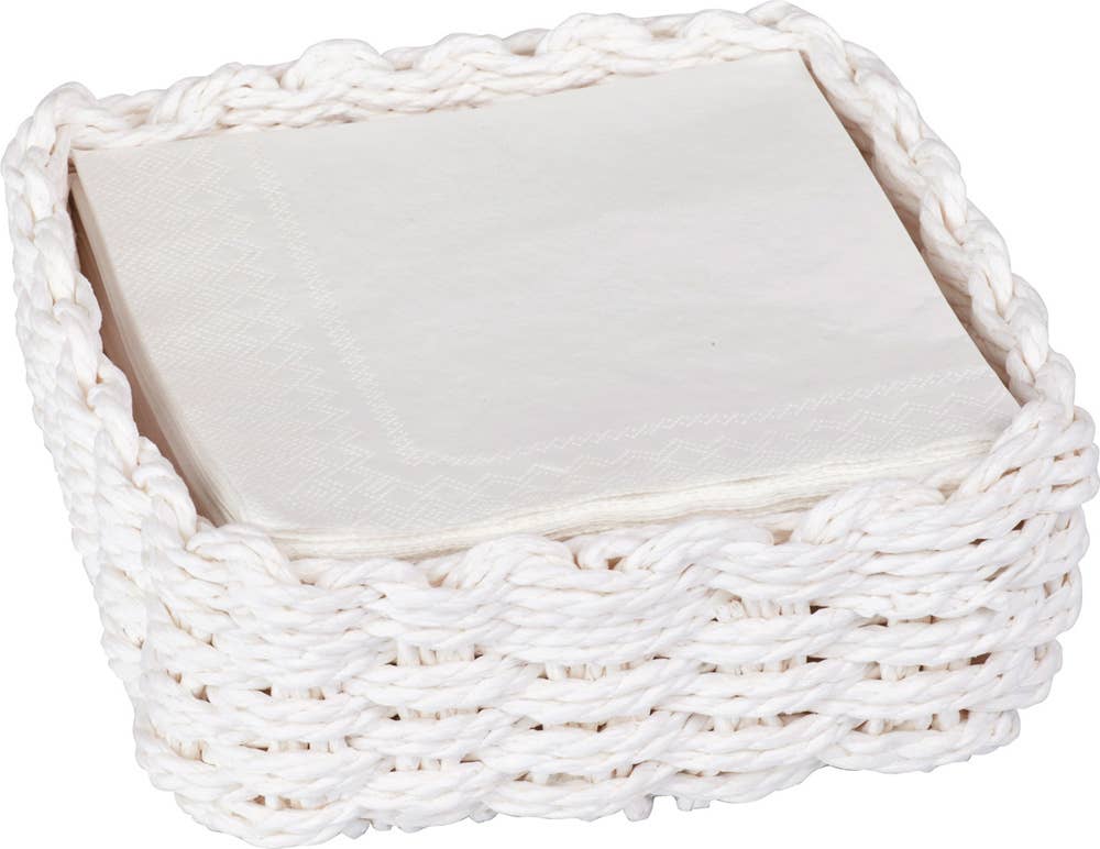 Woven Napkin Caddy - White