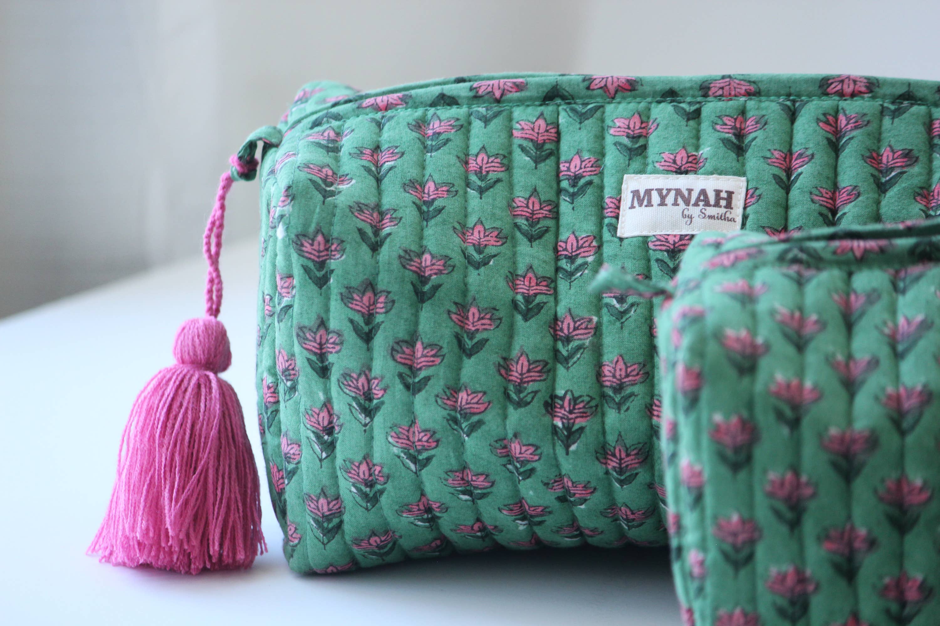 Cactus Rose Floral Travel Cosmetic Bag