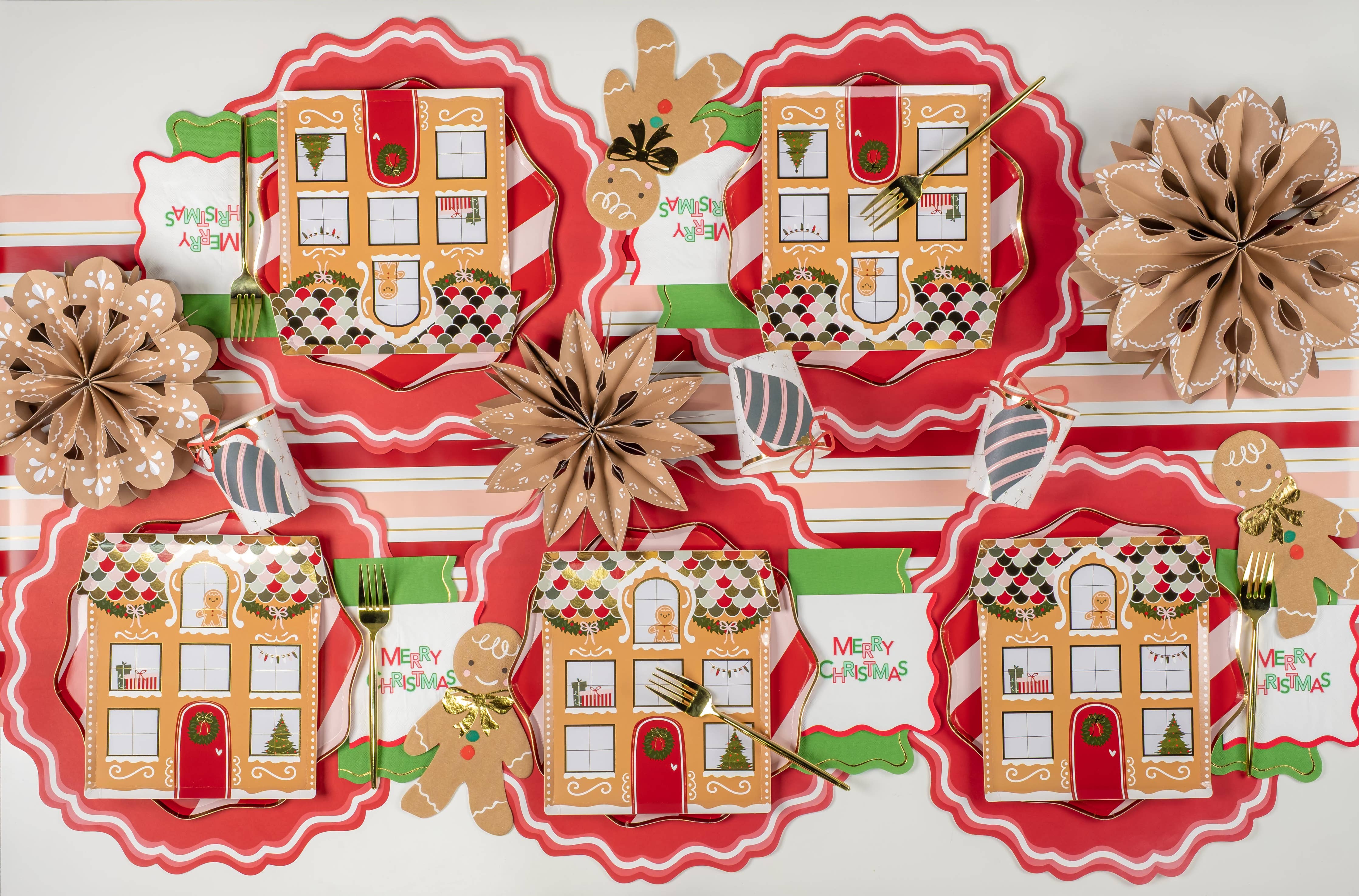 MCL23-PL2- Bright Red Fancy Scallop Paper Placemats