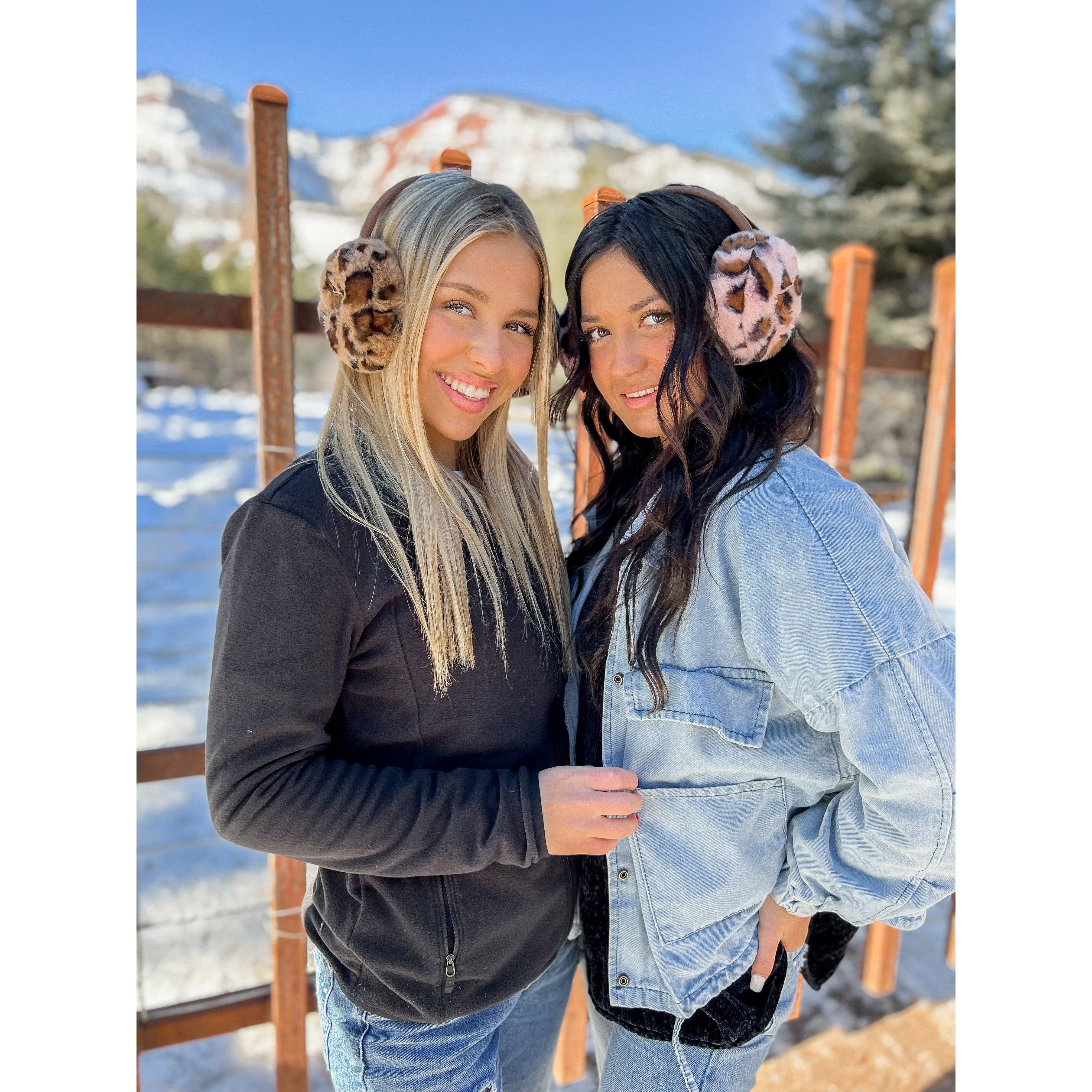 Rose Leopard Print Earmuffs