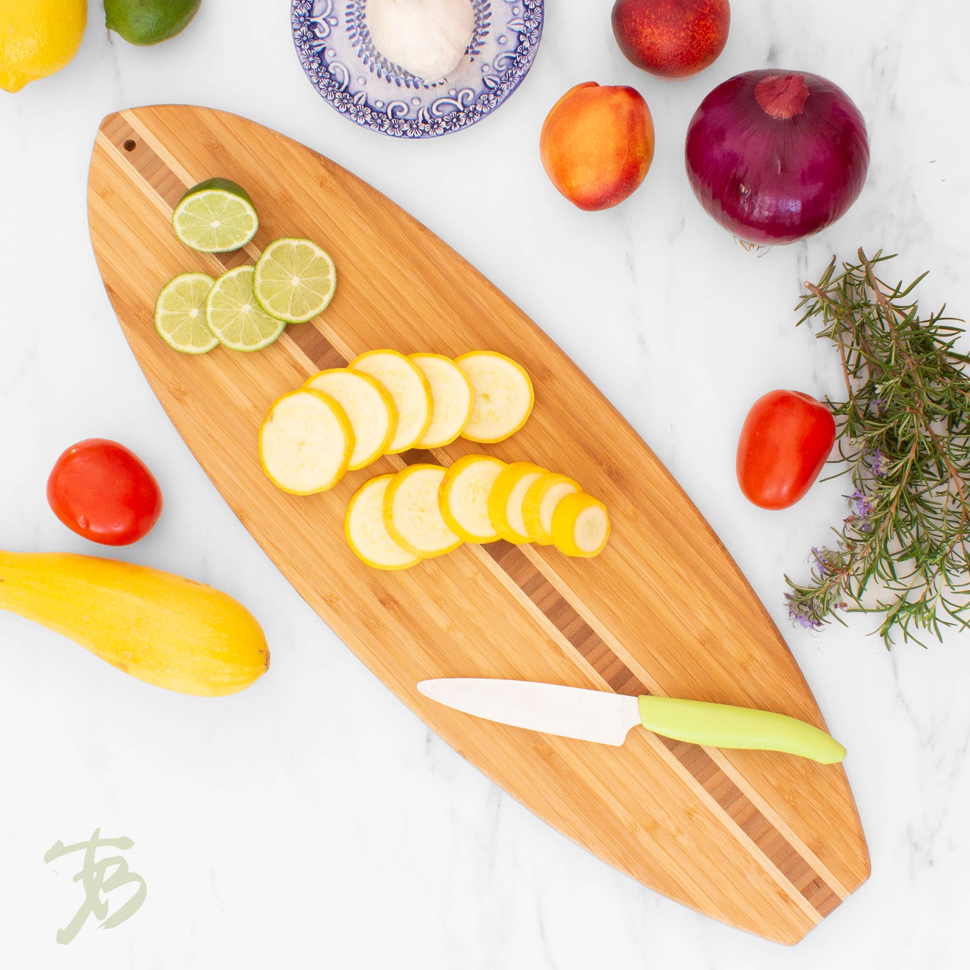 Surfboard Shaped Serving & Cutting Board