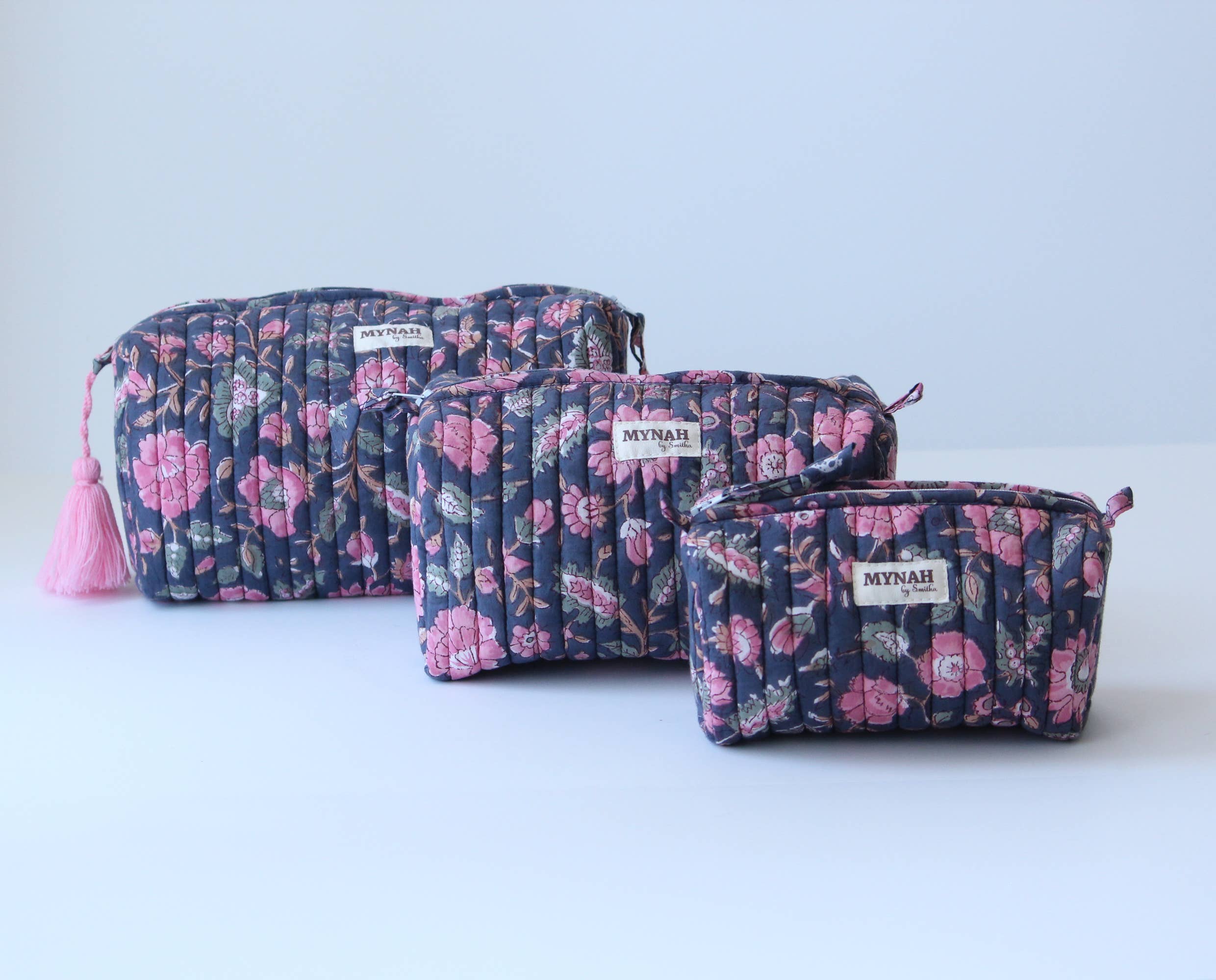 Indian Rose Garden Print Travel Cosmetic Bag S/3