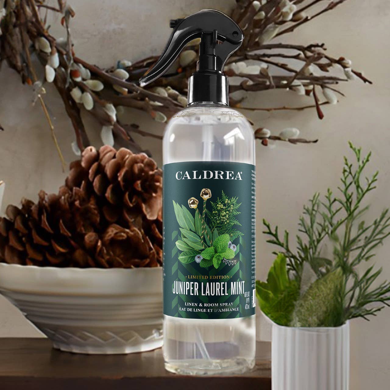 Juniper Laurel Mint Linen & Room Spray with Soap Bark & Aloe