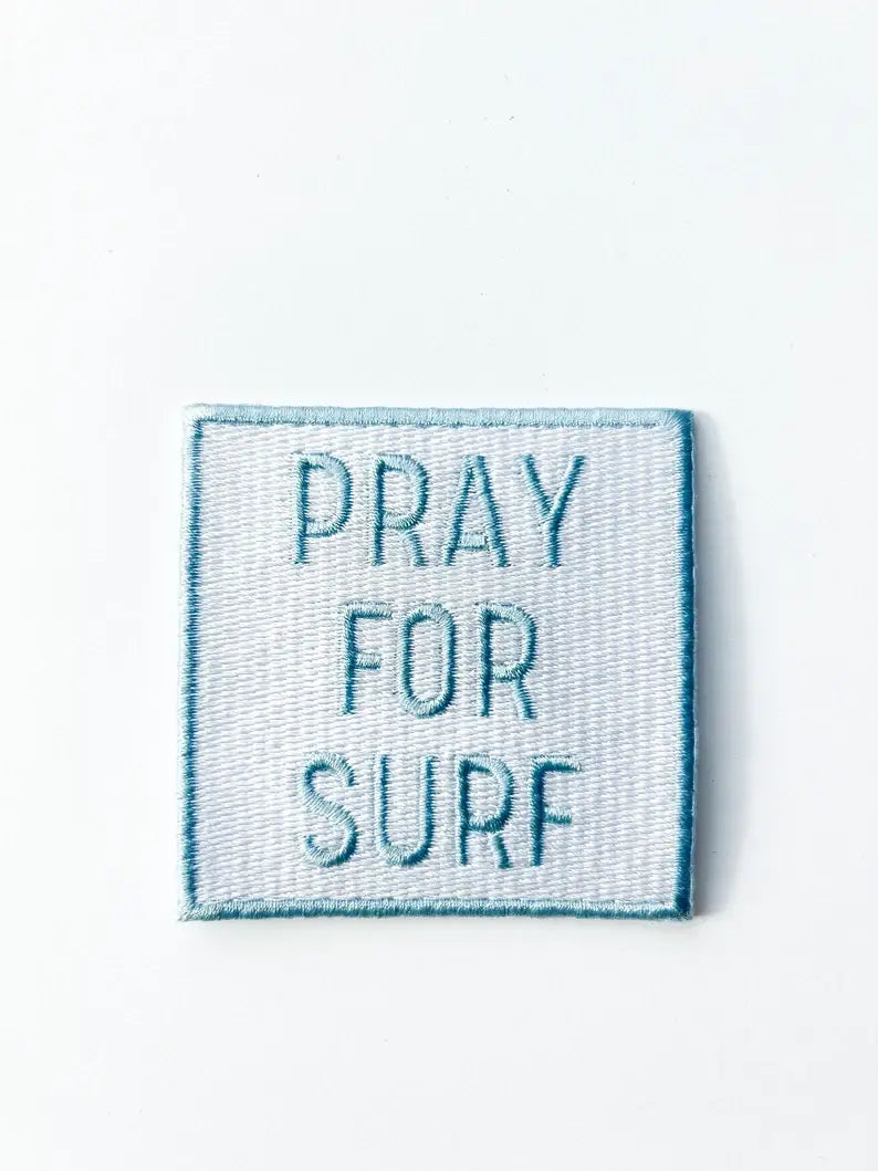 Blue Pray for Surf Iron On Patch