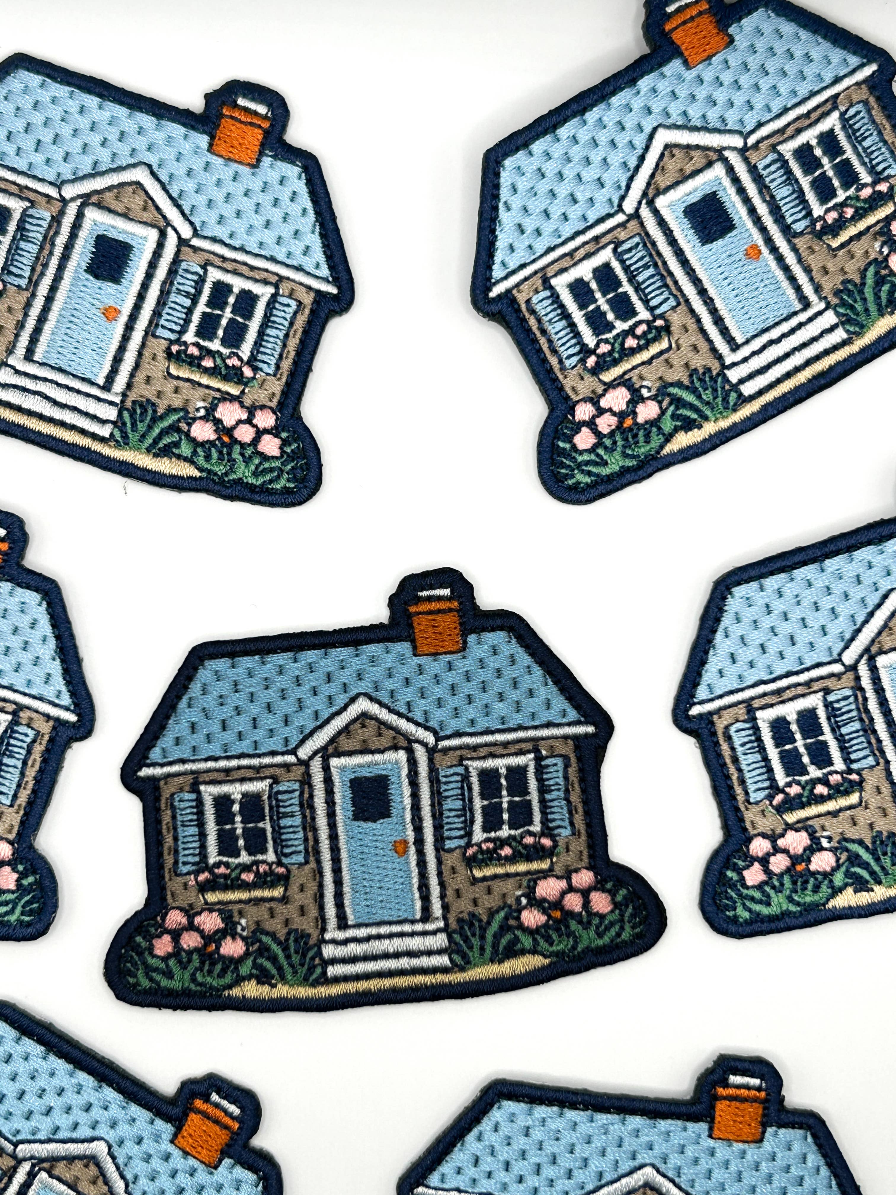 Embroidered Cottage House Iron-On Patch