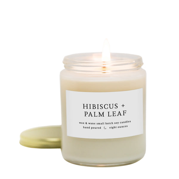 Hibiscus Palm Leaf Soy Candle