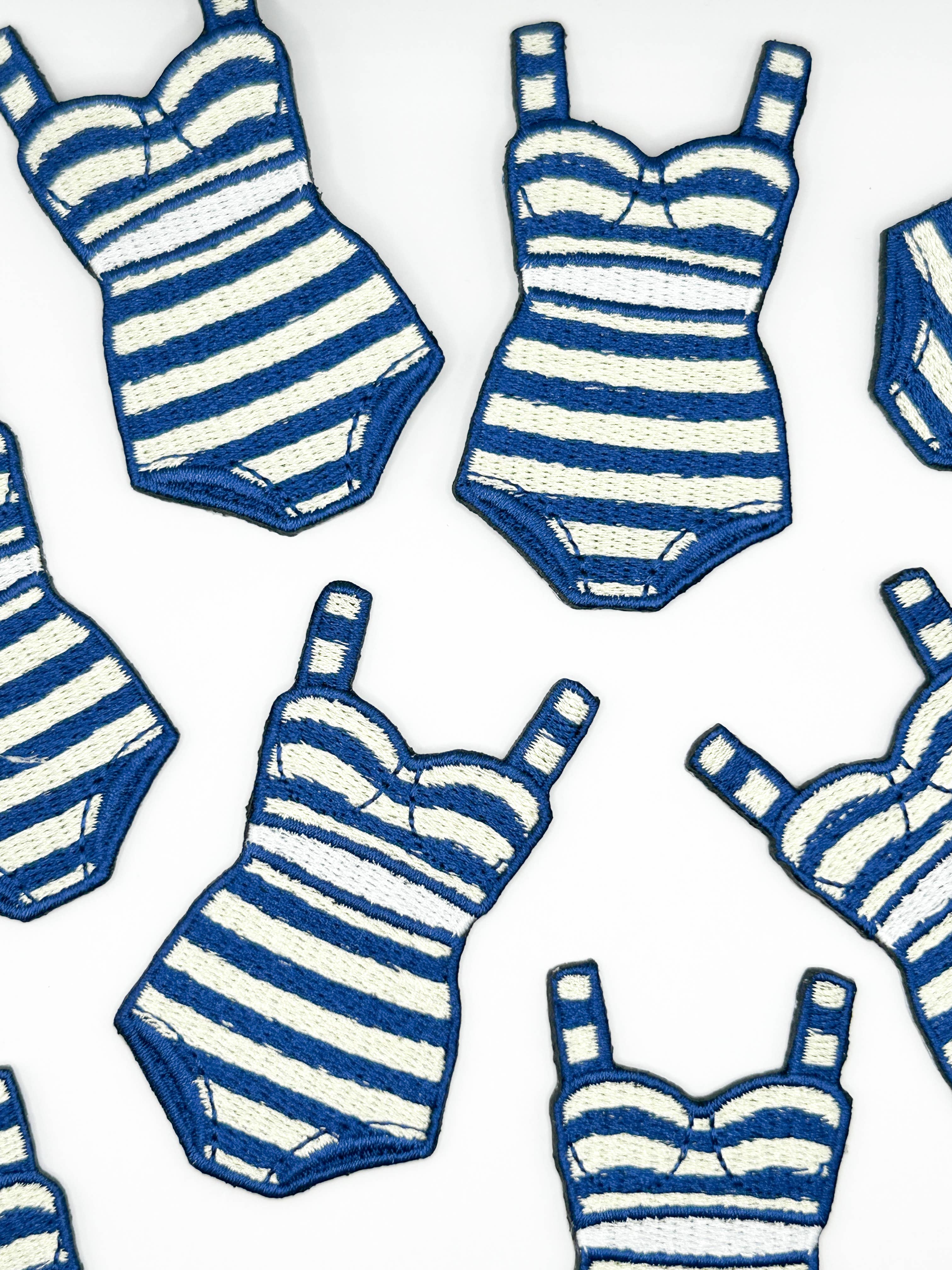Retro Striped Swimsuit Iron-On Patch
