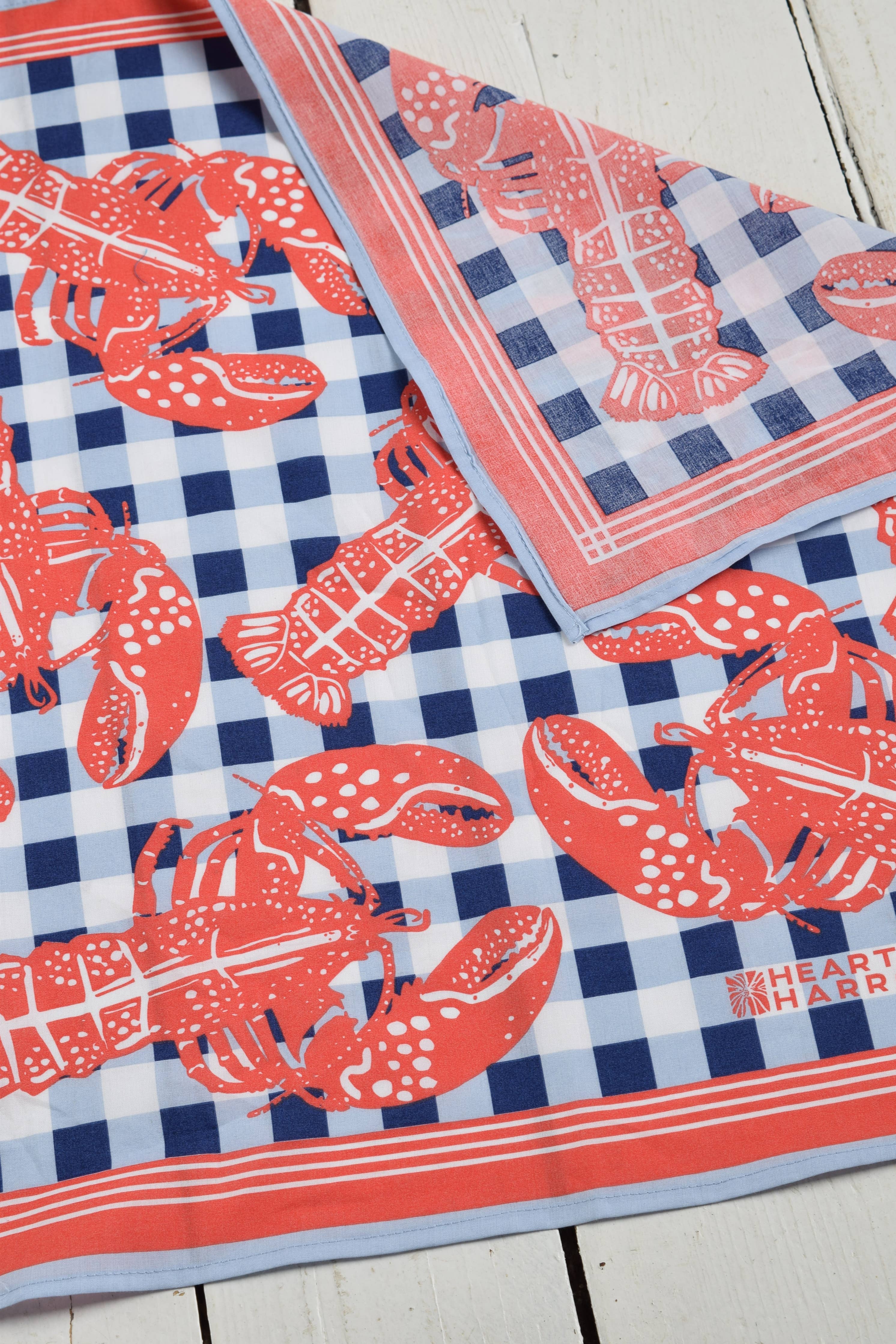 Nautical Gingham Lobster Bandana