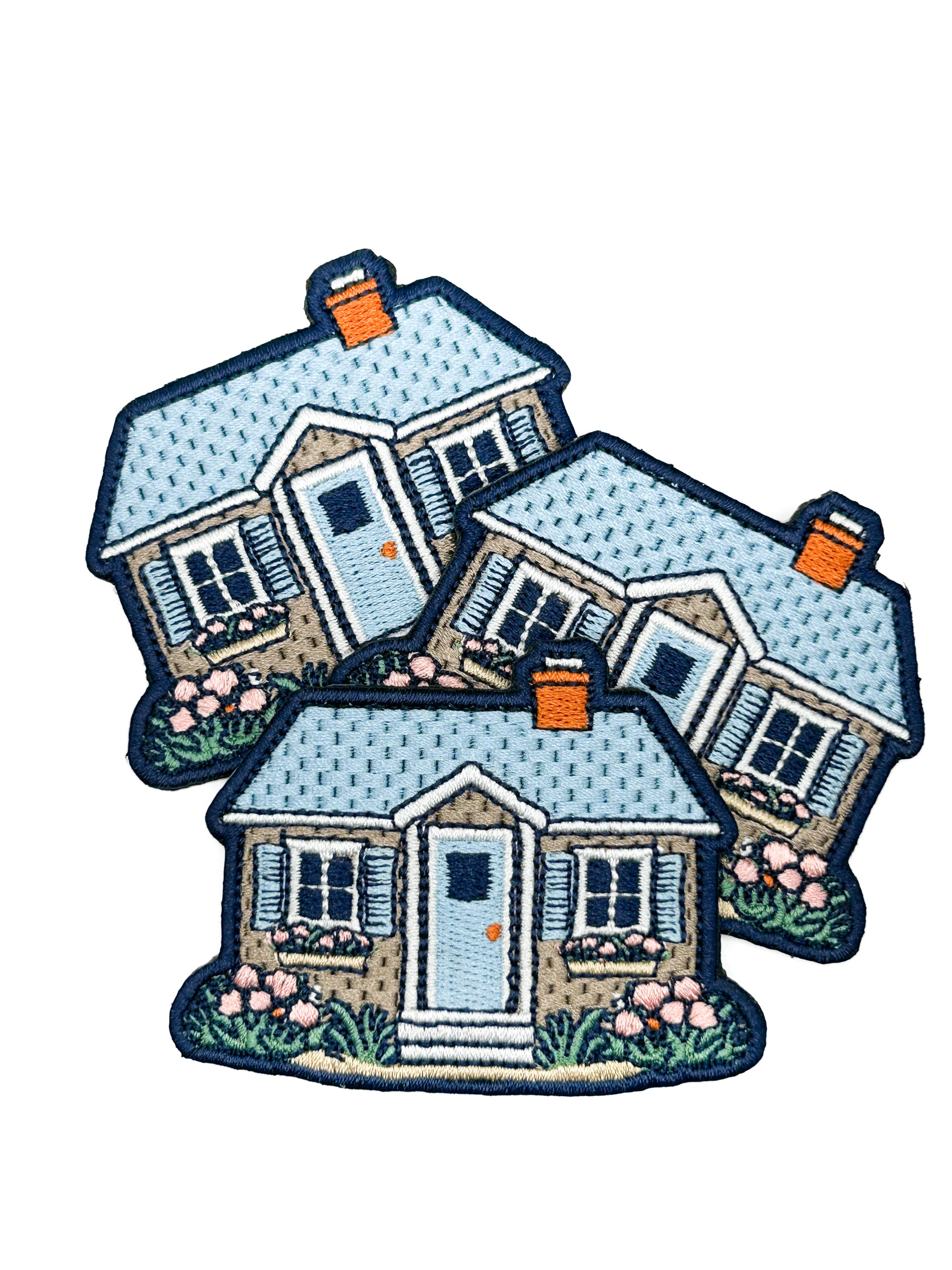 Embroidered Cottage House Iron-On Patch