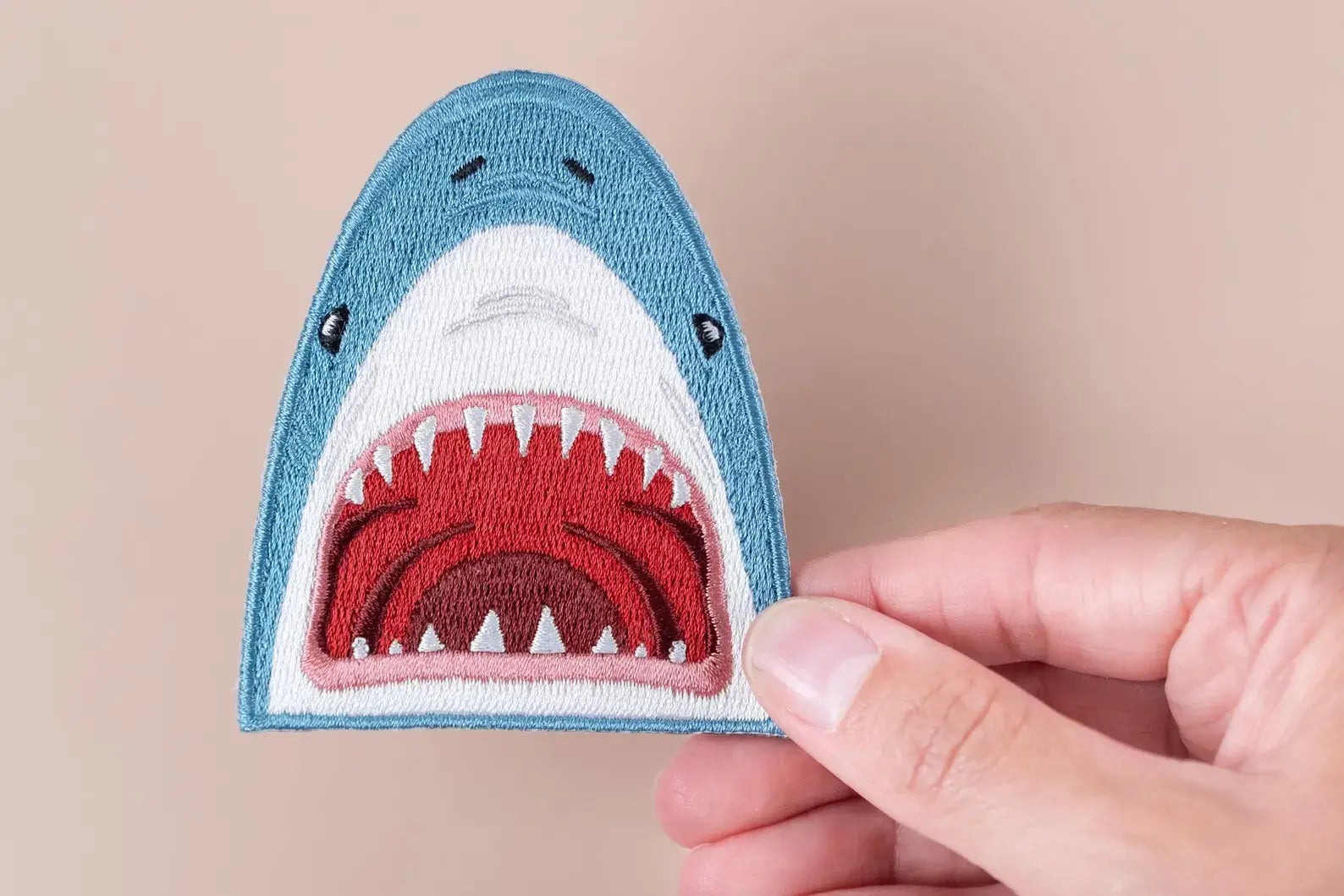 Shark Face Iron-On Patch